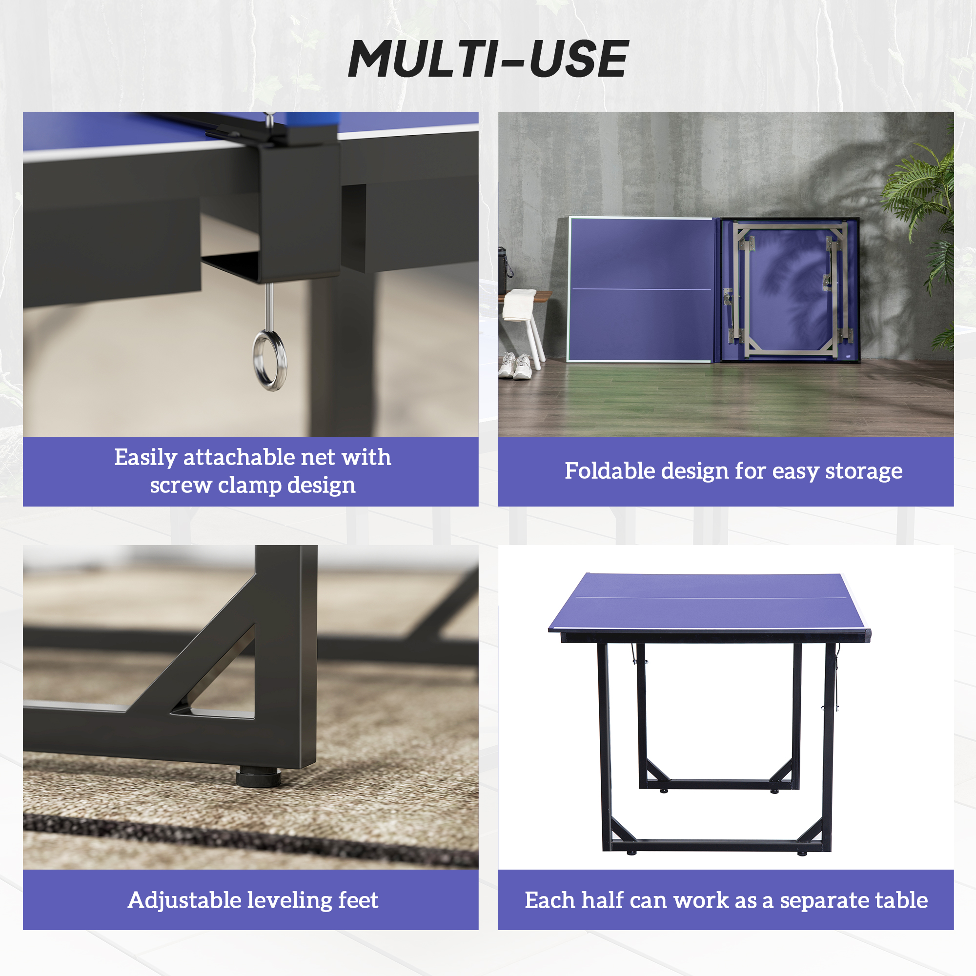 6ft Table Tennis Table,Ping Pong With Net,Foldable And Portable Ping Set — image 4