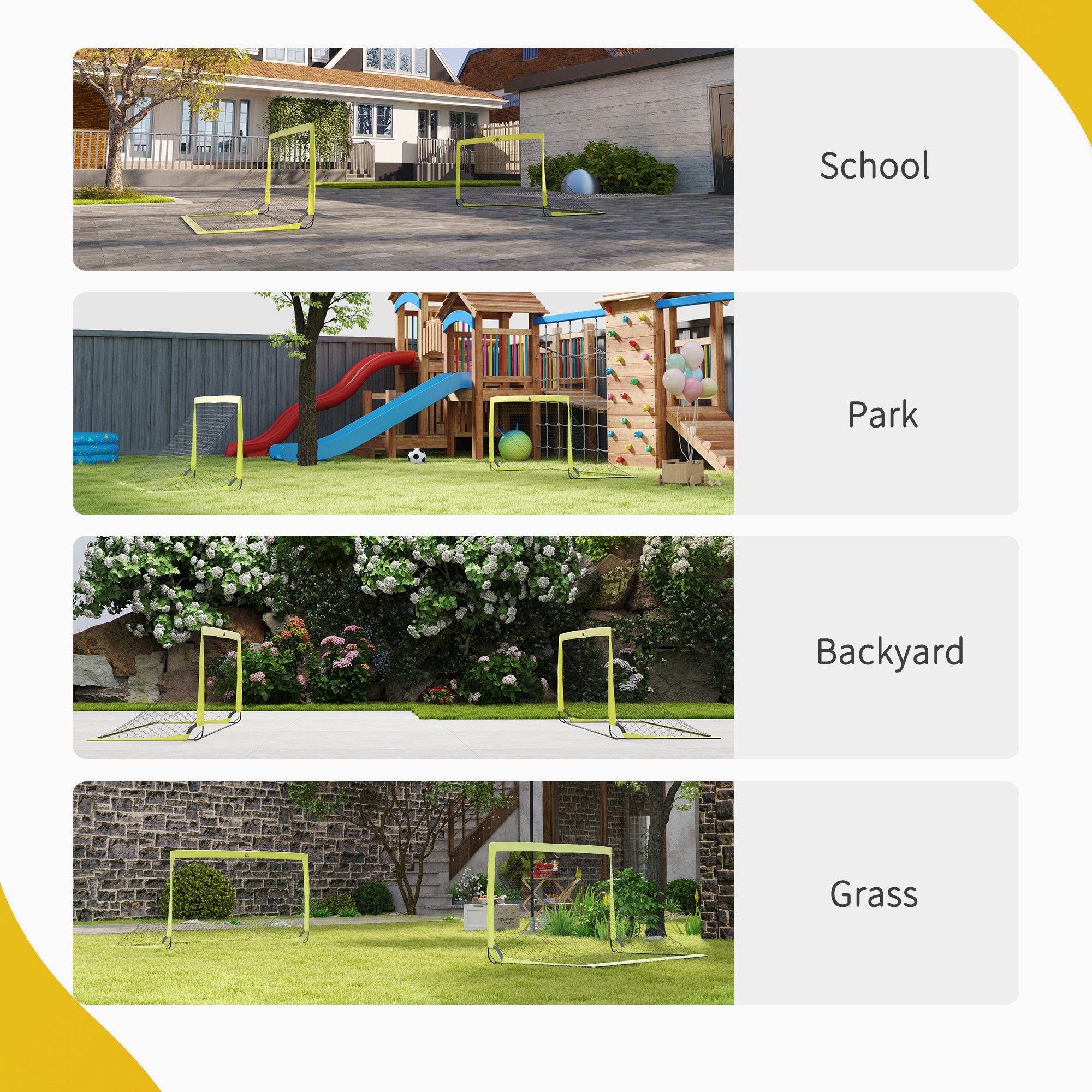 Two Football Goal Nets,Foldable Outdoor Sport Training Equipment,for — image 3