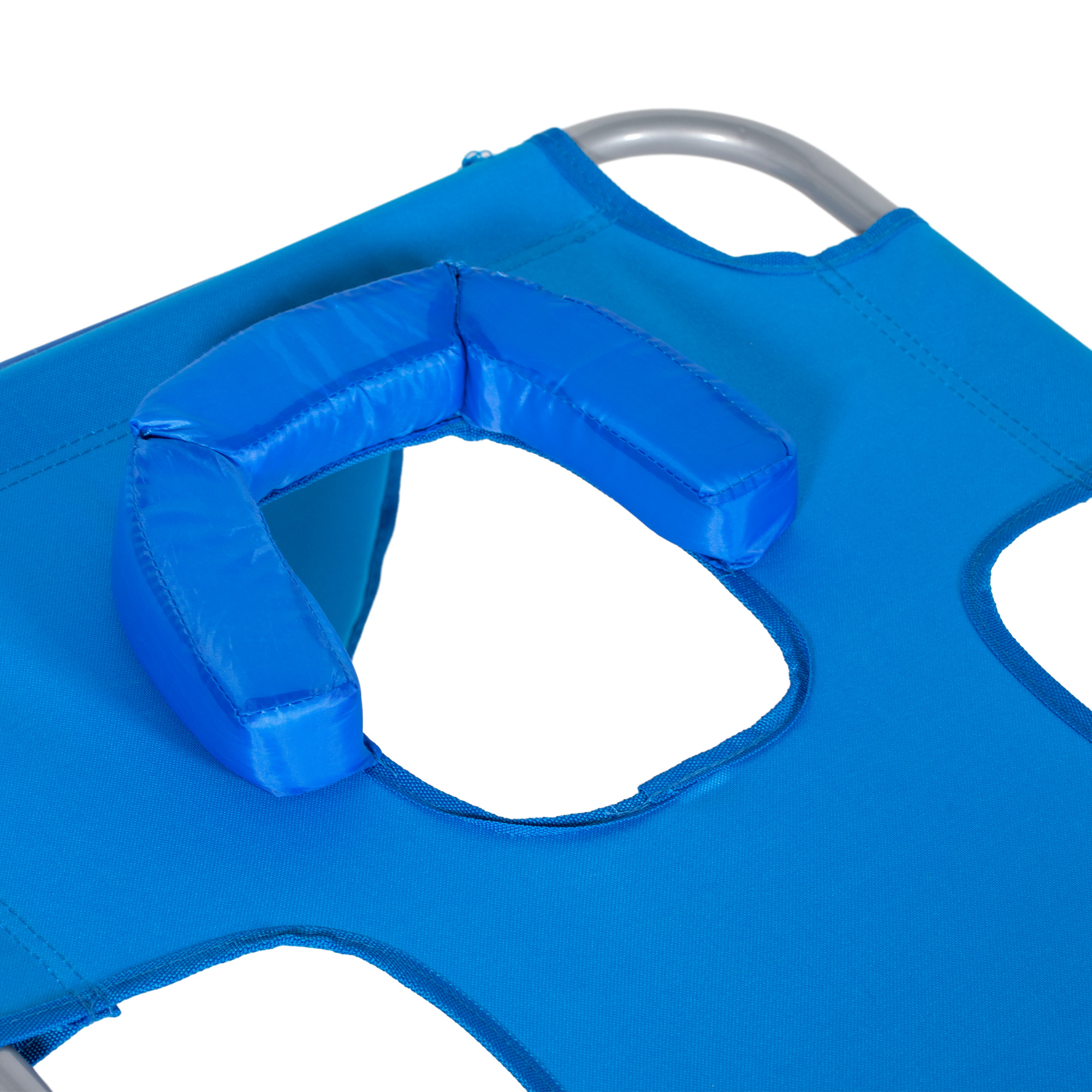 Foldable Sun Lounger With Reading Hole-Blue — image 3