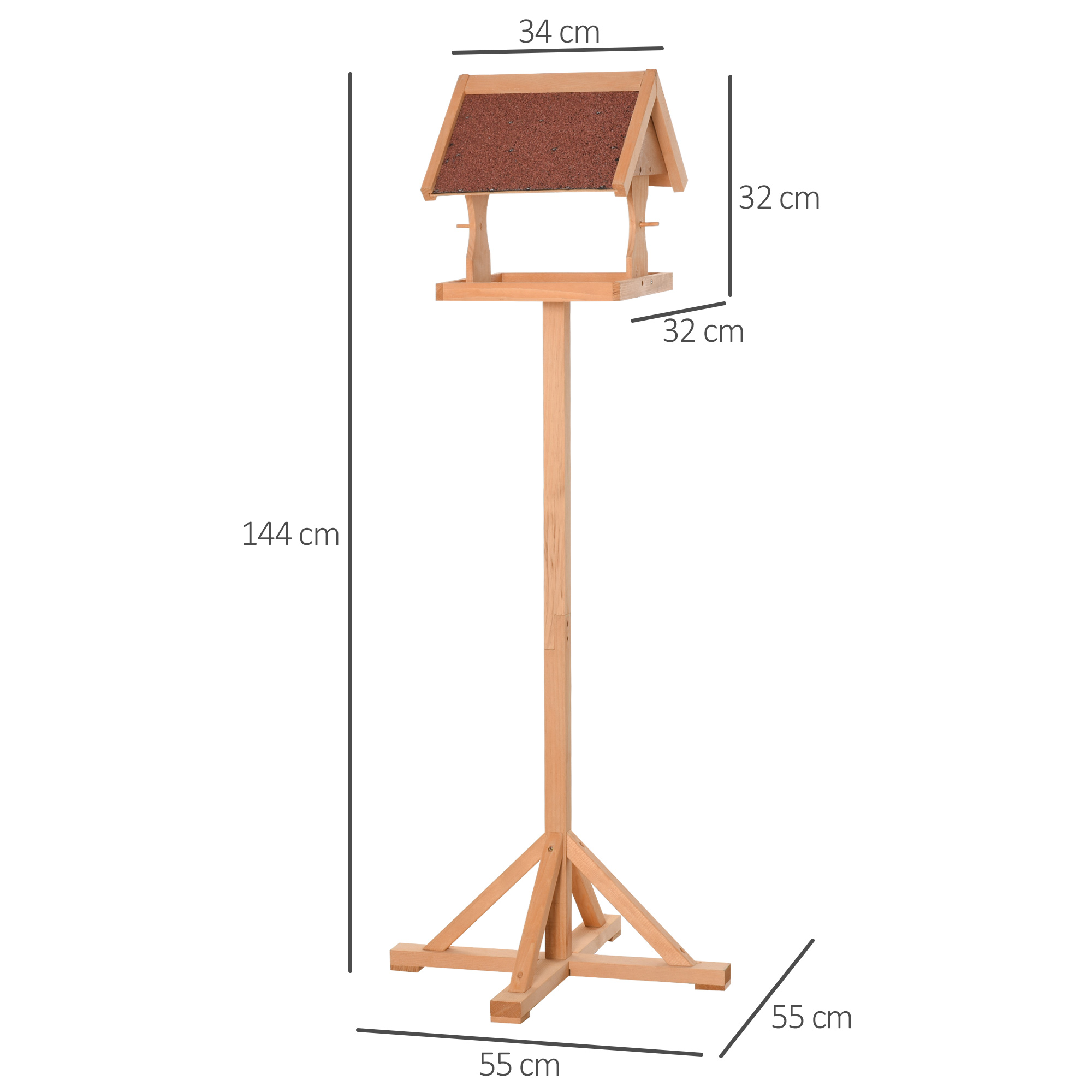 Wooden Bird Table Wild Bird Feeding Station Freestanding