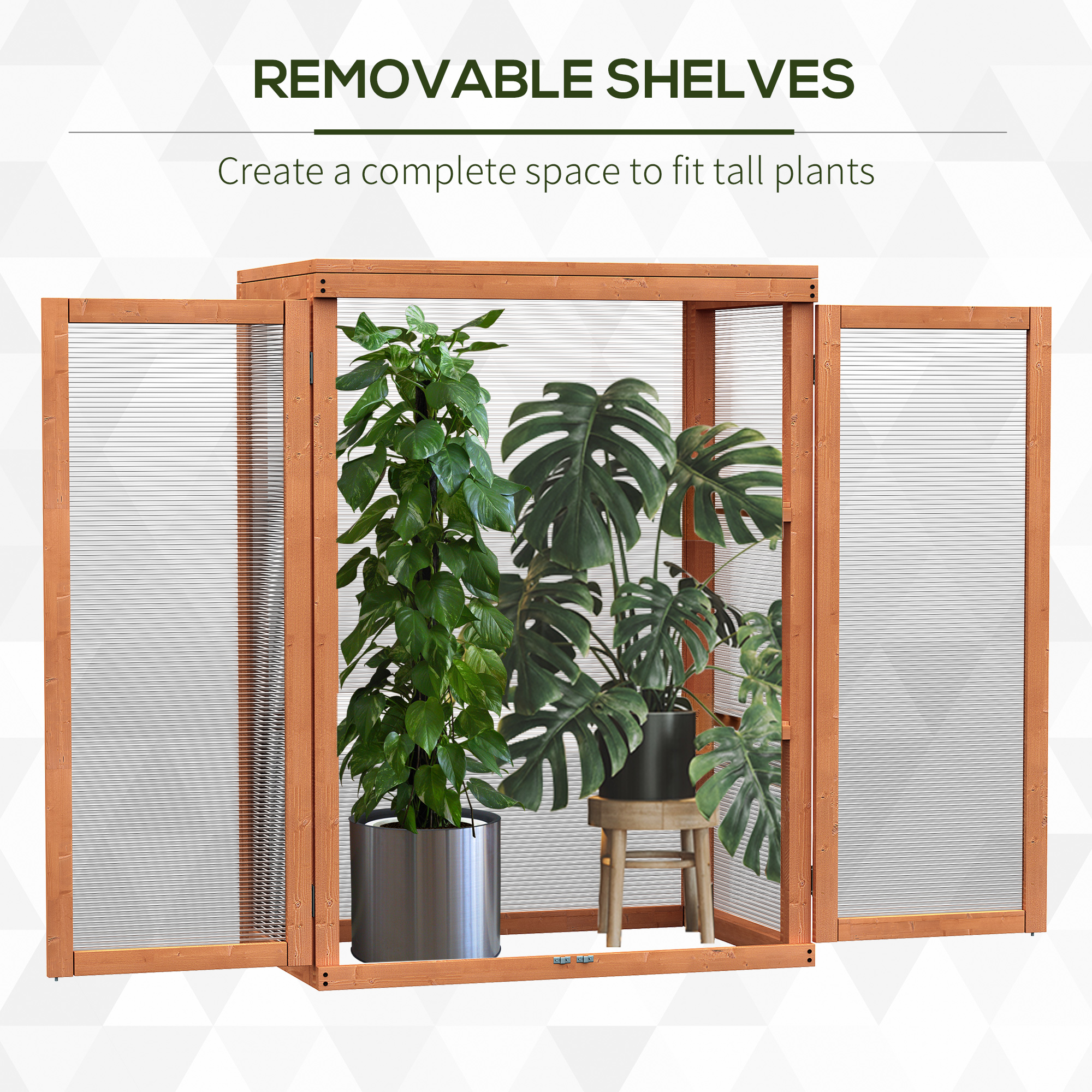 3-tier Wood Greenhouse Garden Polycarbonate Cold Frame Balcony Grow House W — image 2