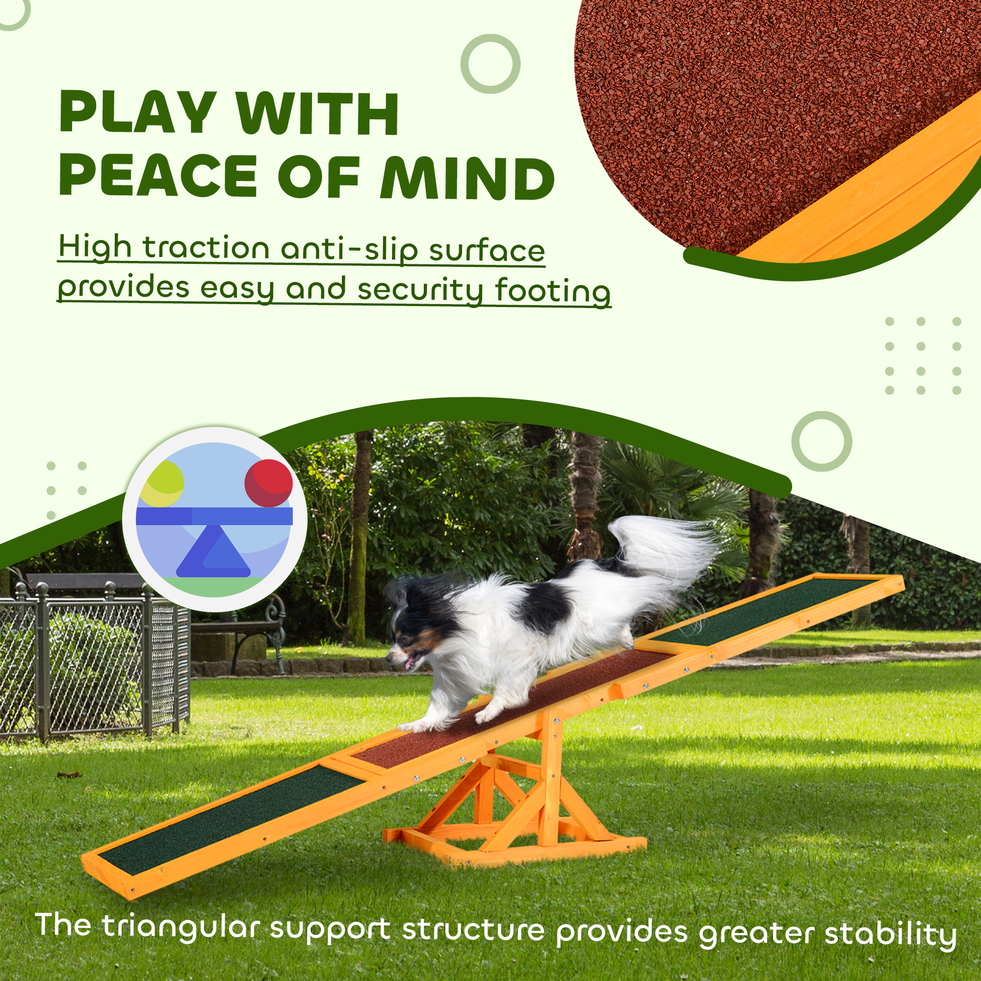 Wooden Pet Seesaw For Big Dogs,Dog Agility Equipment With Anti-Slip — image 2