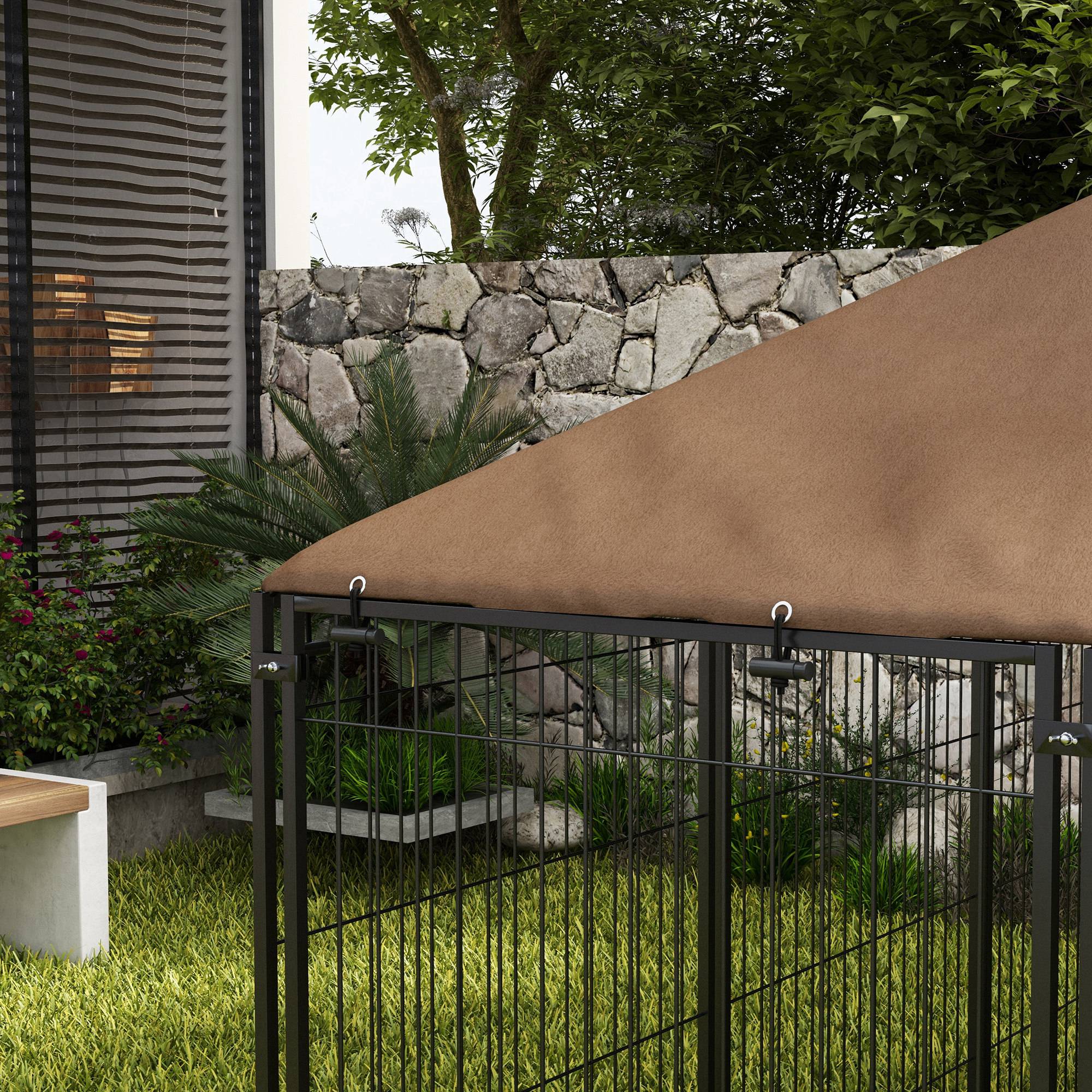 Outdoor Dog Kennel Puppy Play Pen With Canopy Garden Playpen Fence Crate — image 5