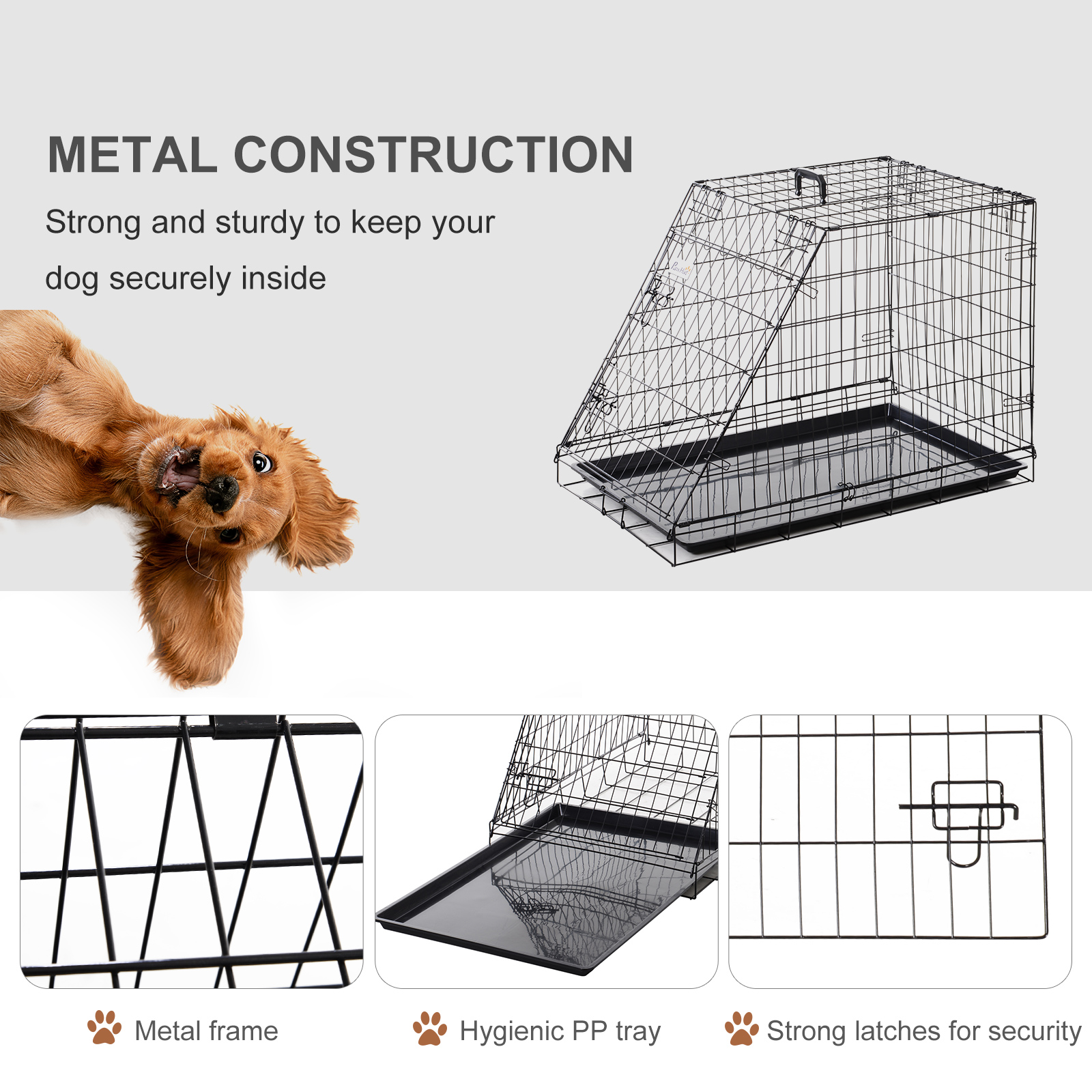 Trapeze Collapsible Dog Pet Travel Box Cage Removable Tray 93 X 58 X 65cm — image 1