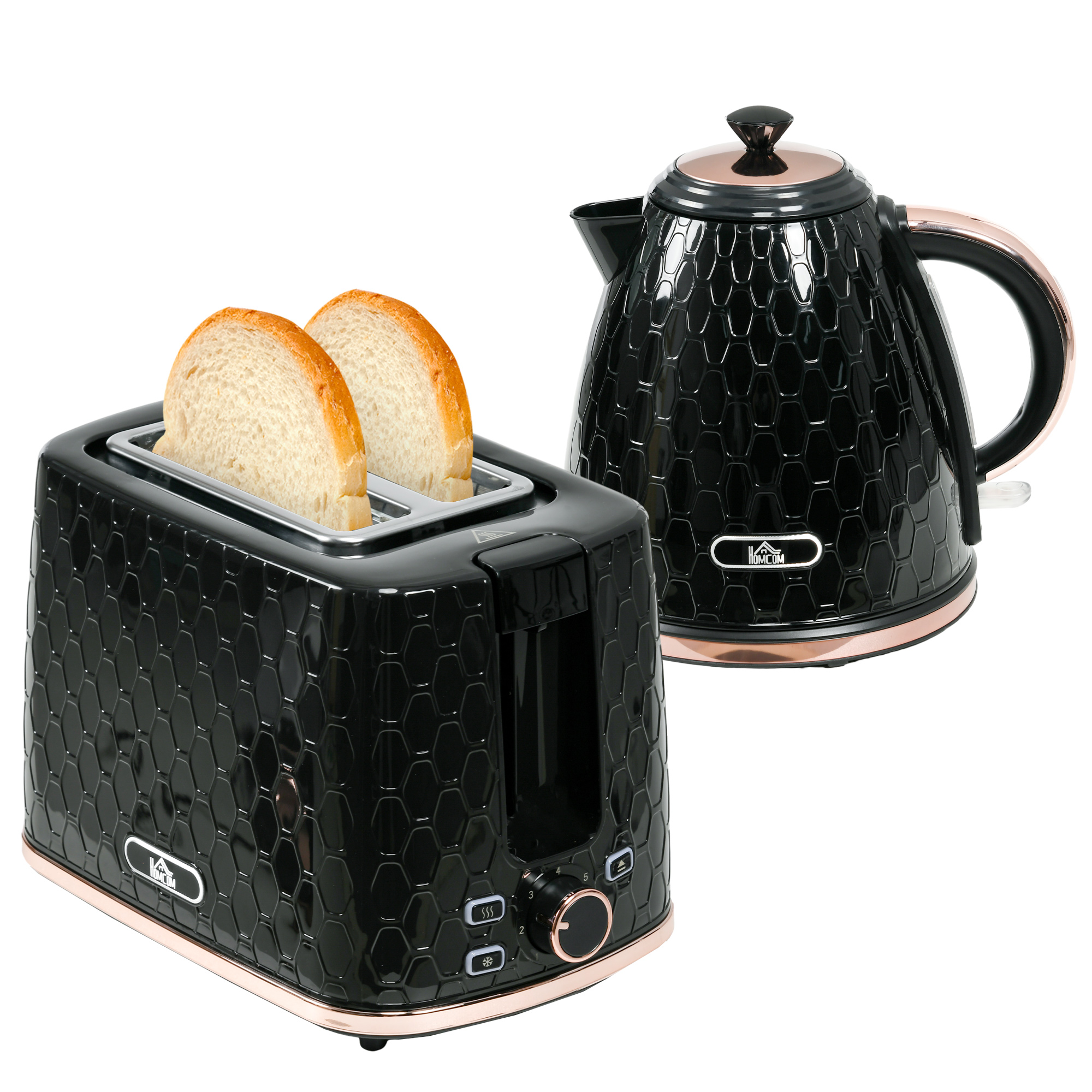 1.7L 3000W Fast Boil Kettle & 2 Slice Toaster Set,Kettle And Set With Auto Shut — image 2