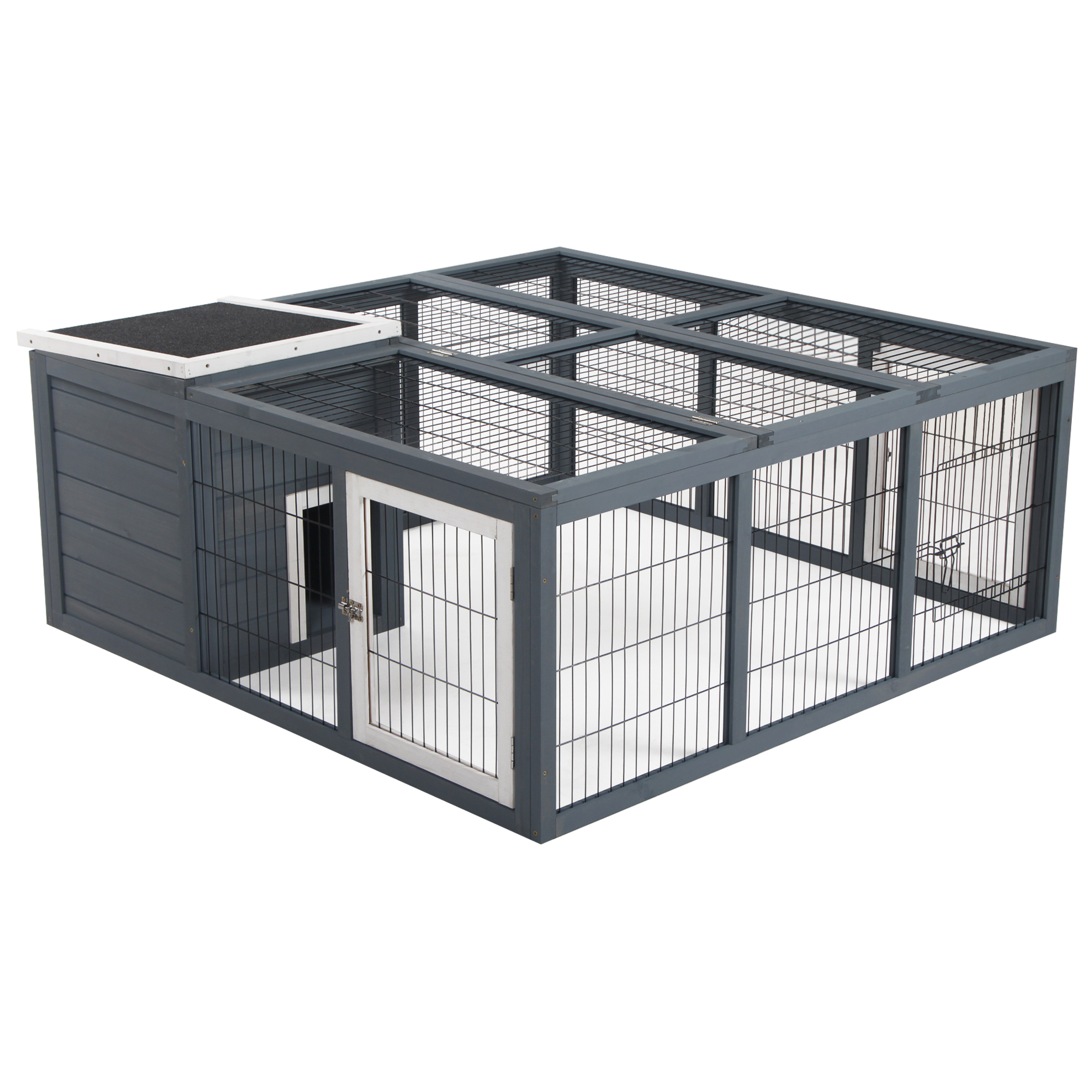 Rabbit Hutch Outdoor,Guinea Pig House,Bunny Run Cage With Openable Top For 1-2 — image 3