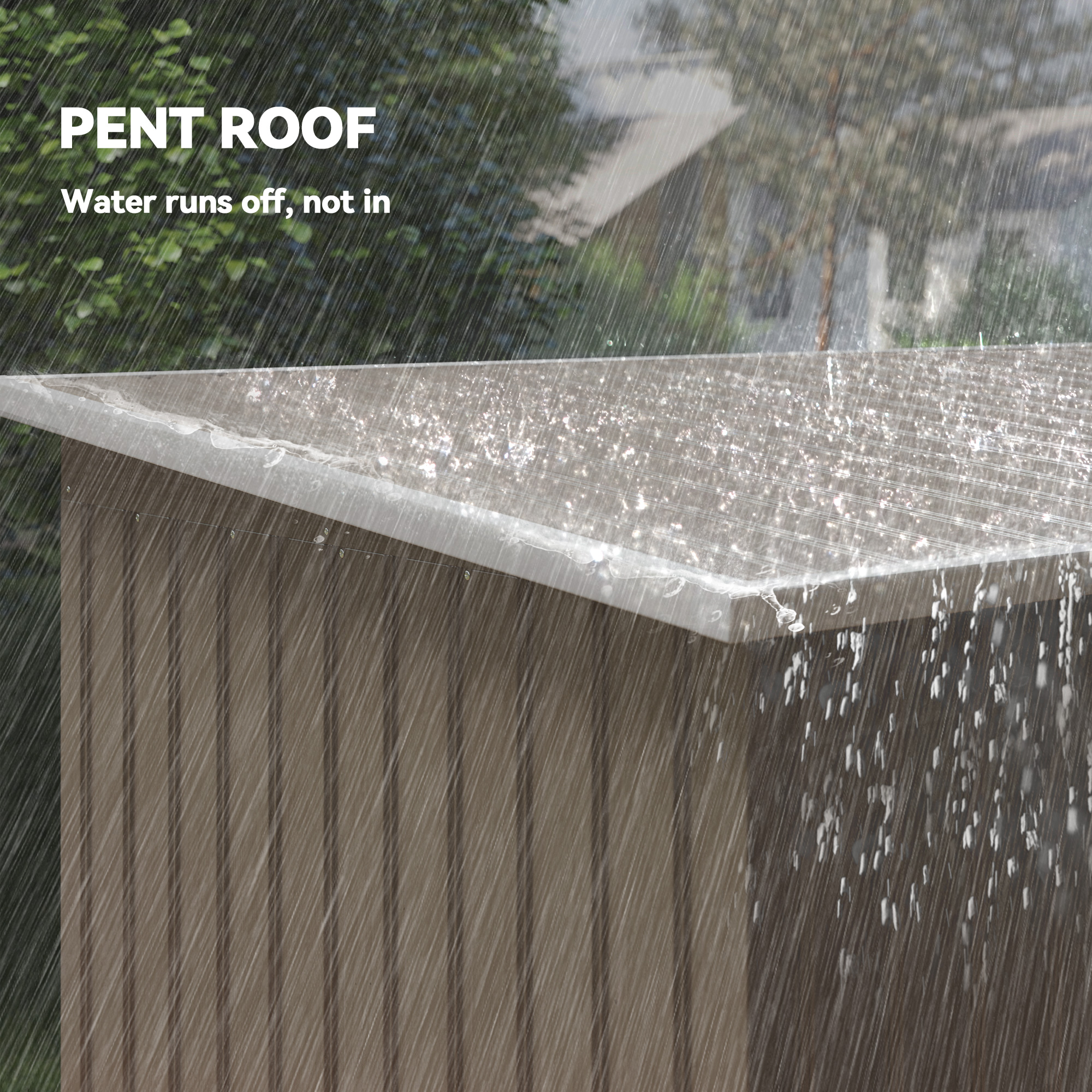 4 X 9ft Metal Shed,with Foundation Shed-Brown — image 4