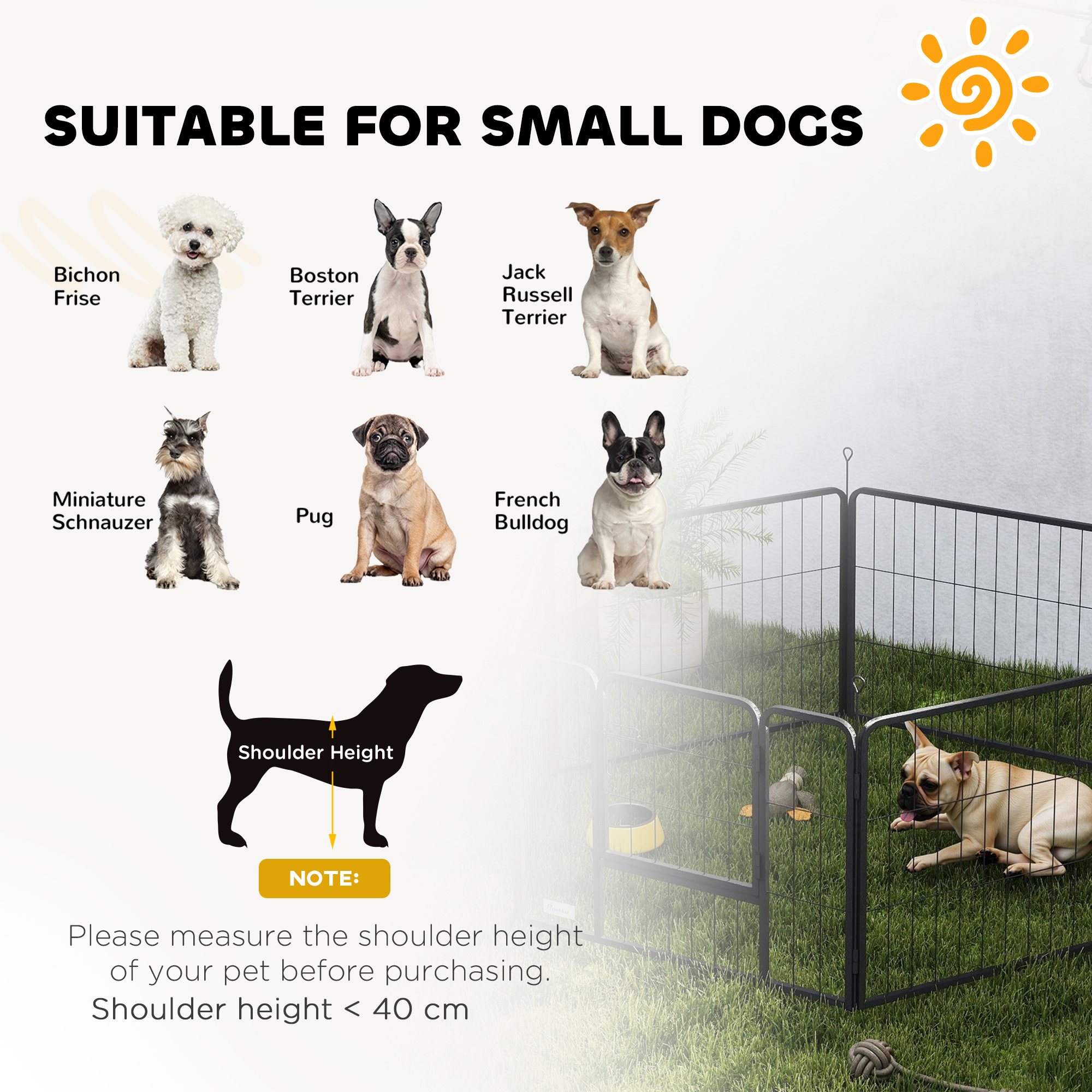 6 Panels Dog Playpen,Portable Detachable Puppy Pen With Door,for Small Dogs,60cm High,Grey detail photo 4