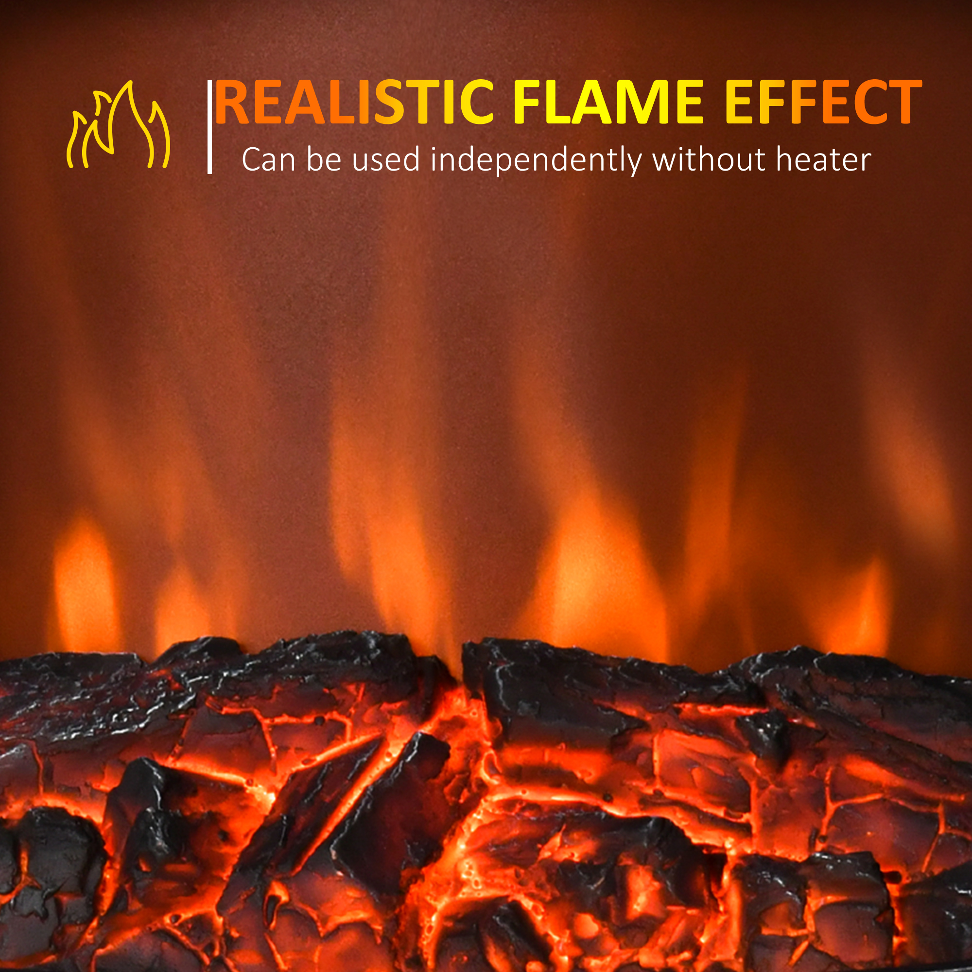 Electric Stove Heater With Realistic Flame Effect,2000W Portable Indoor — image 3