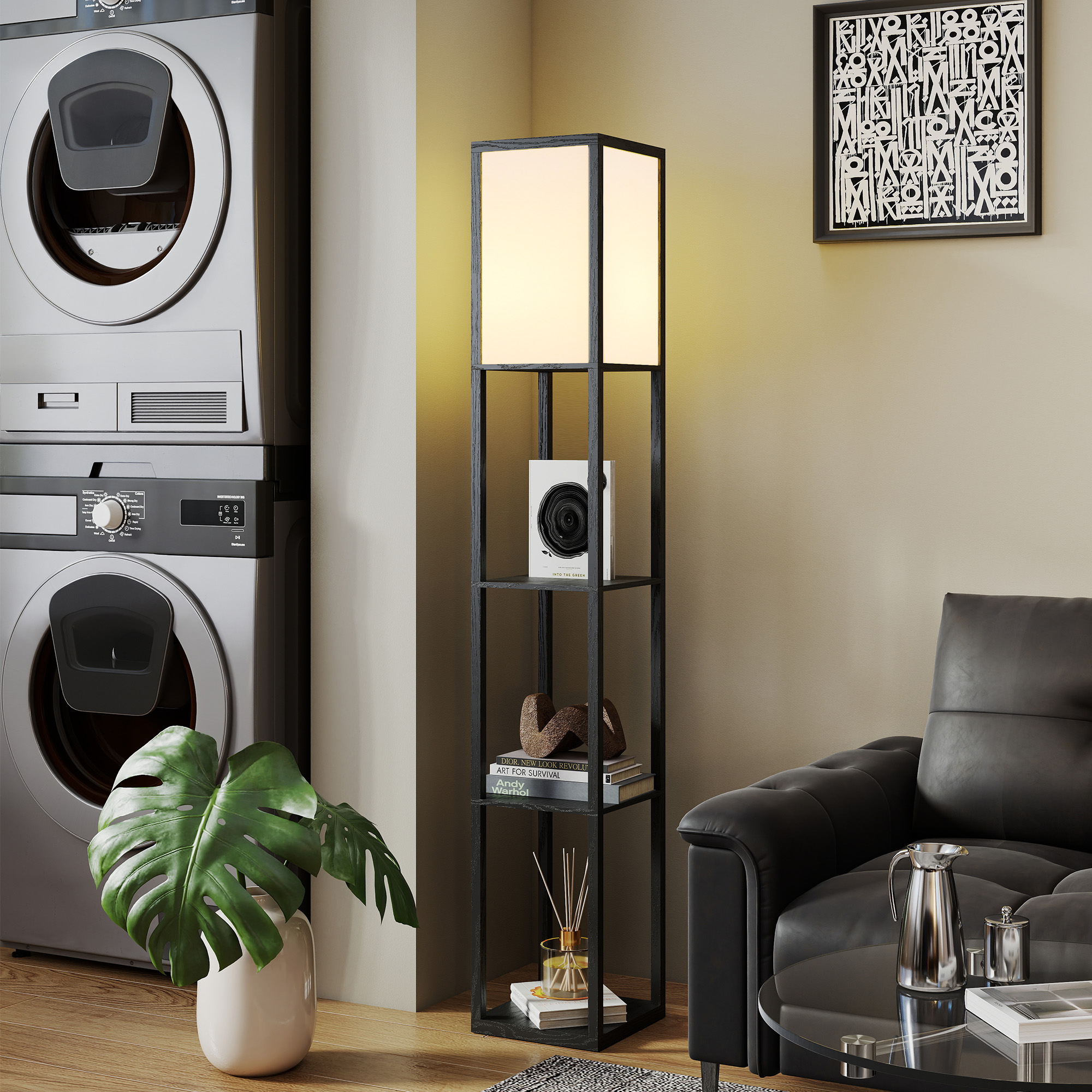 Floor Lamp With Shelves,3 Layer Column Modern Standing For Living — image 5