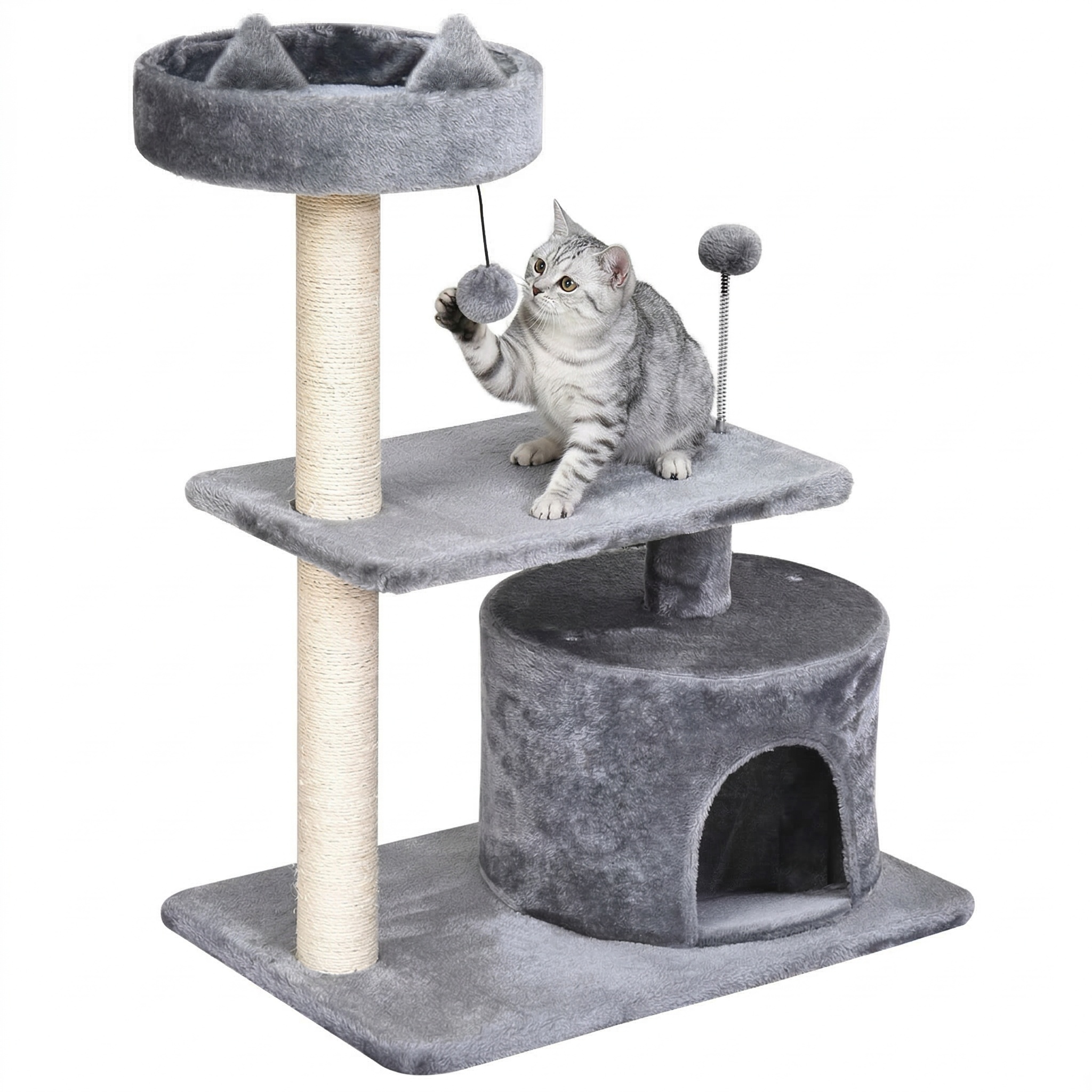 Cat Tree For Indoor Cats With Scratching Post Climbing Tower Kitty Activity — image 3