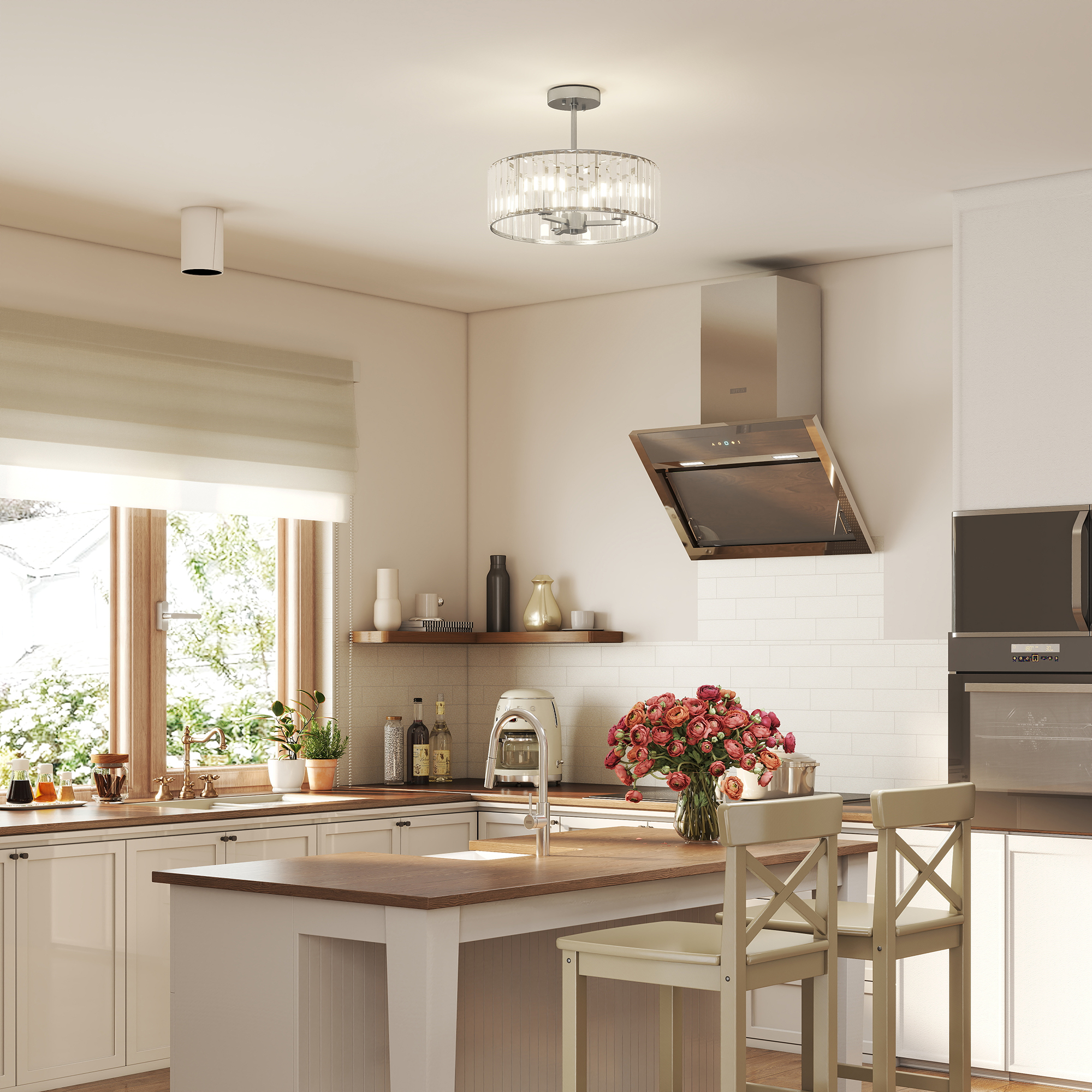 Crystal ceiling light fixture,semi flush mount modern