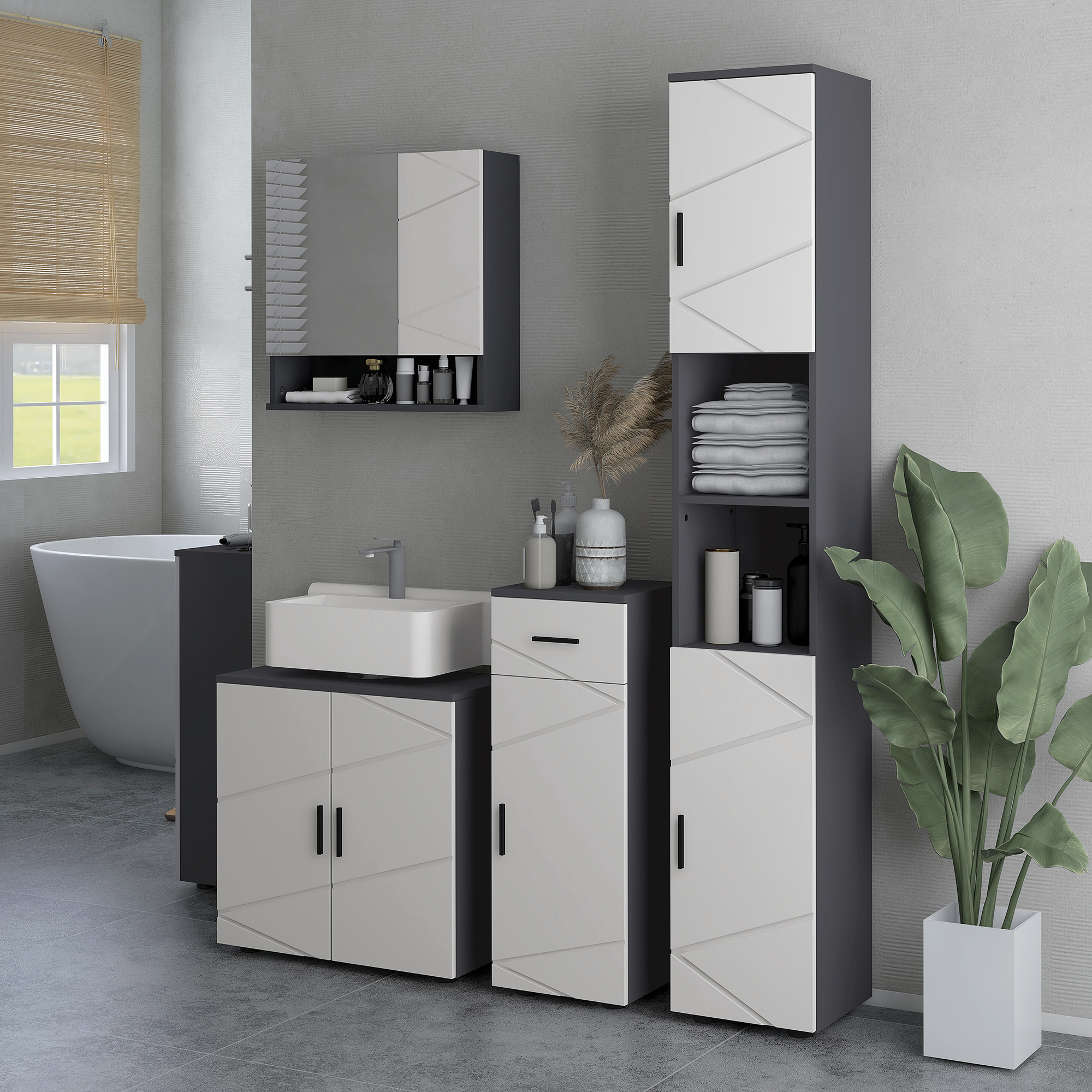 Under Sink Bathroom Cabinet,Bathroom Vanity Unit,Basin Storage Cupboard — image 2