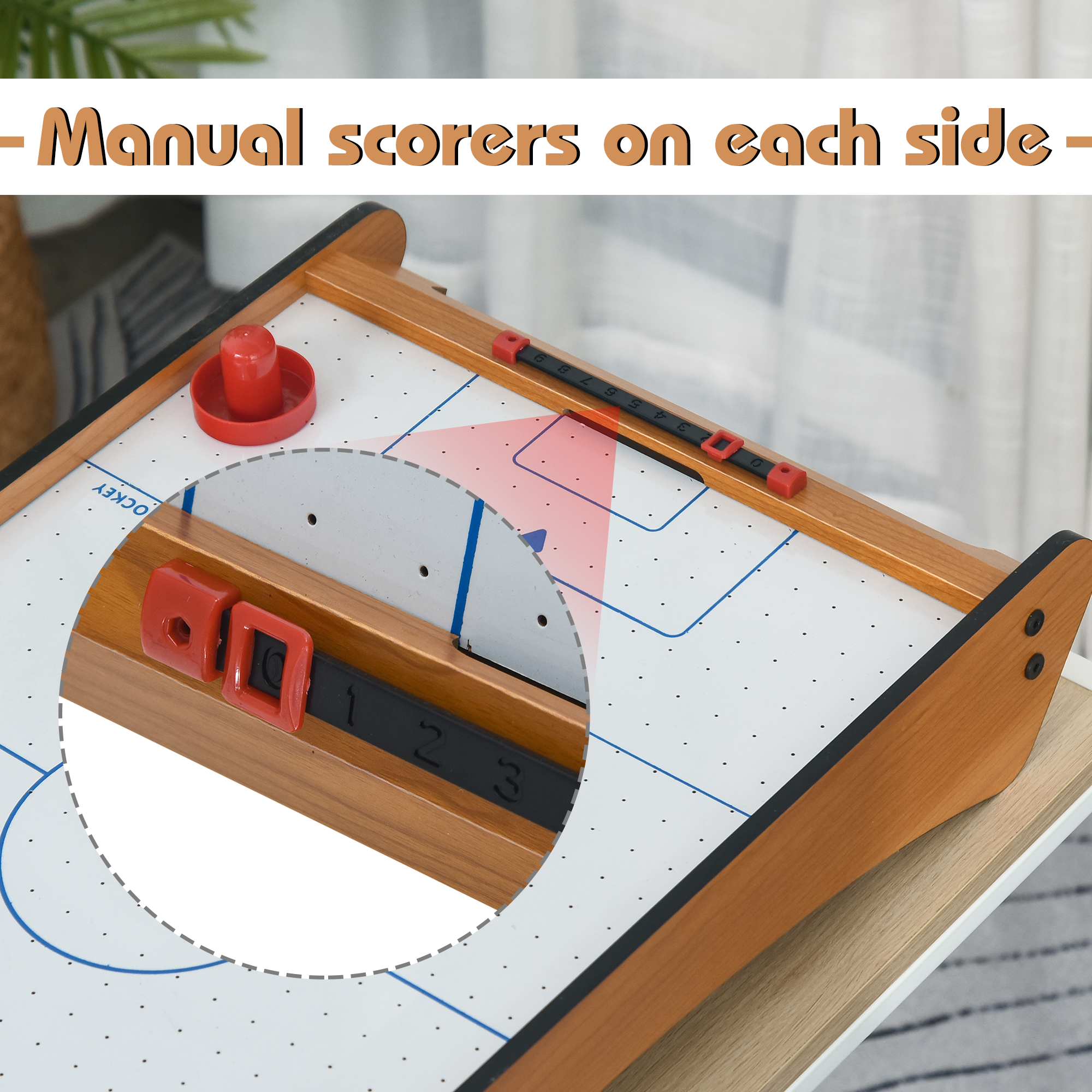 2.5FT Tabletop Air Hockey Game Table Wooden Portable Party Gaming Toy For Kids — image 2