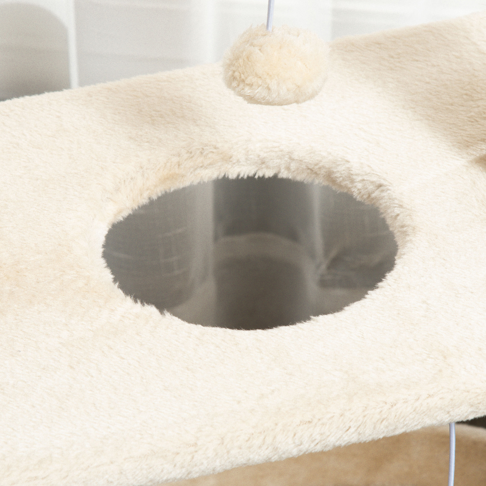 Cat Tree Tower,with Scratching Posts,Pad,Bed,Perch,Toy Ball-Light Brown — image 2