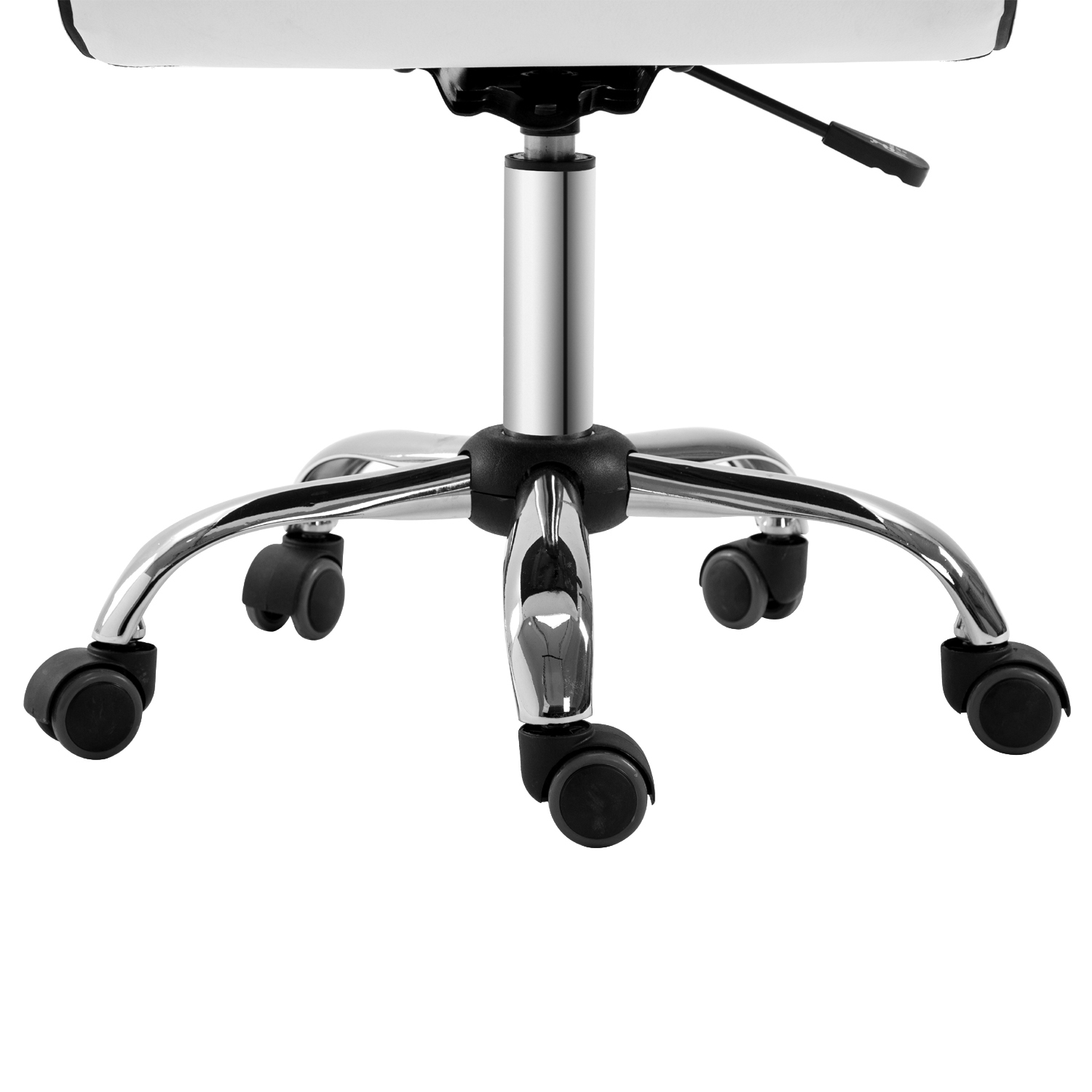Faux Leather Armless Office Chair-White — image 3