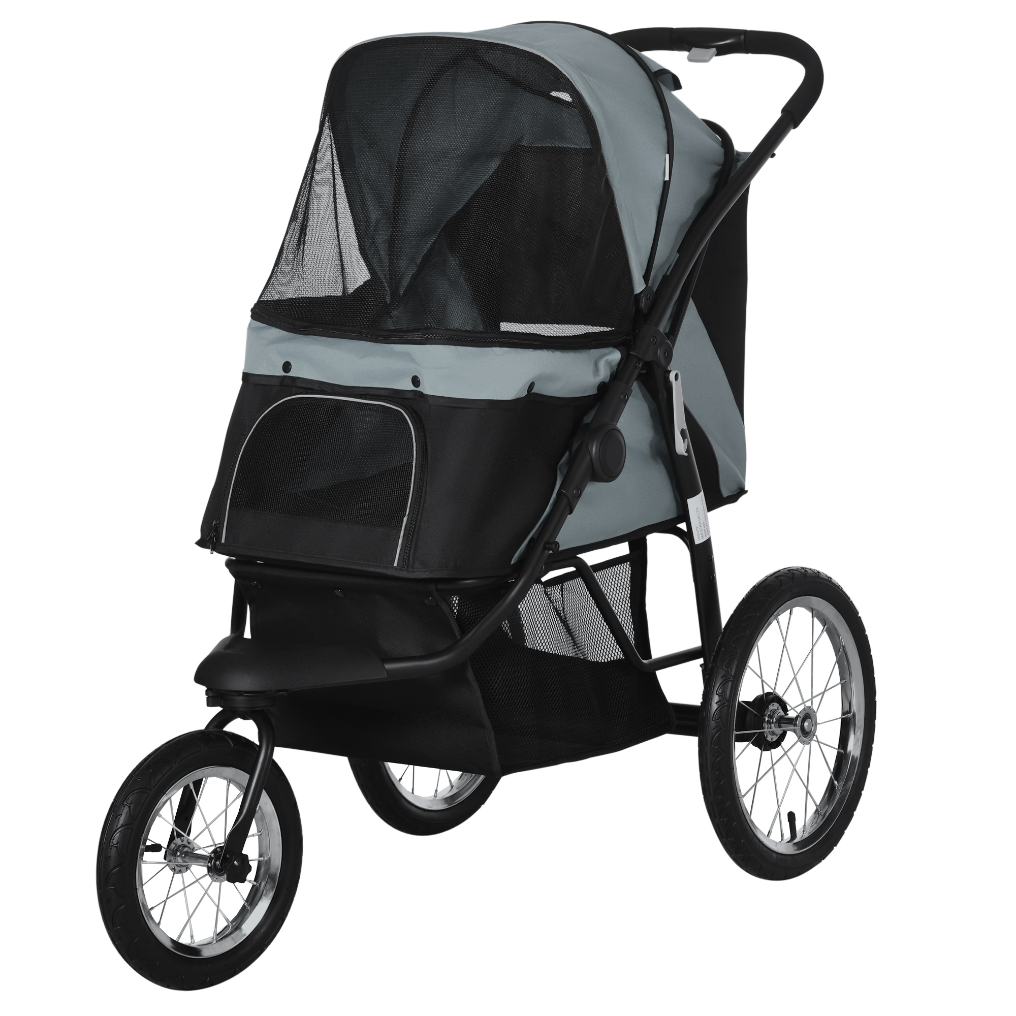 Foldable Pet Stroller,Dog Buggy With Three Wheels,for Small/Medium Dogs,Grey detail photo 11