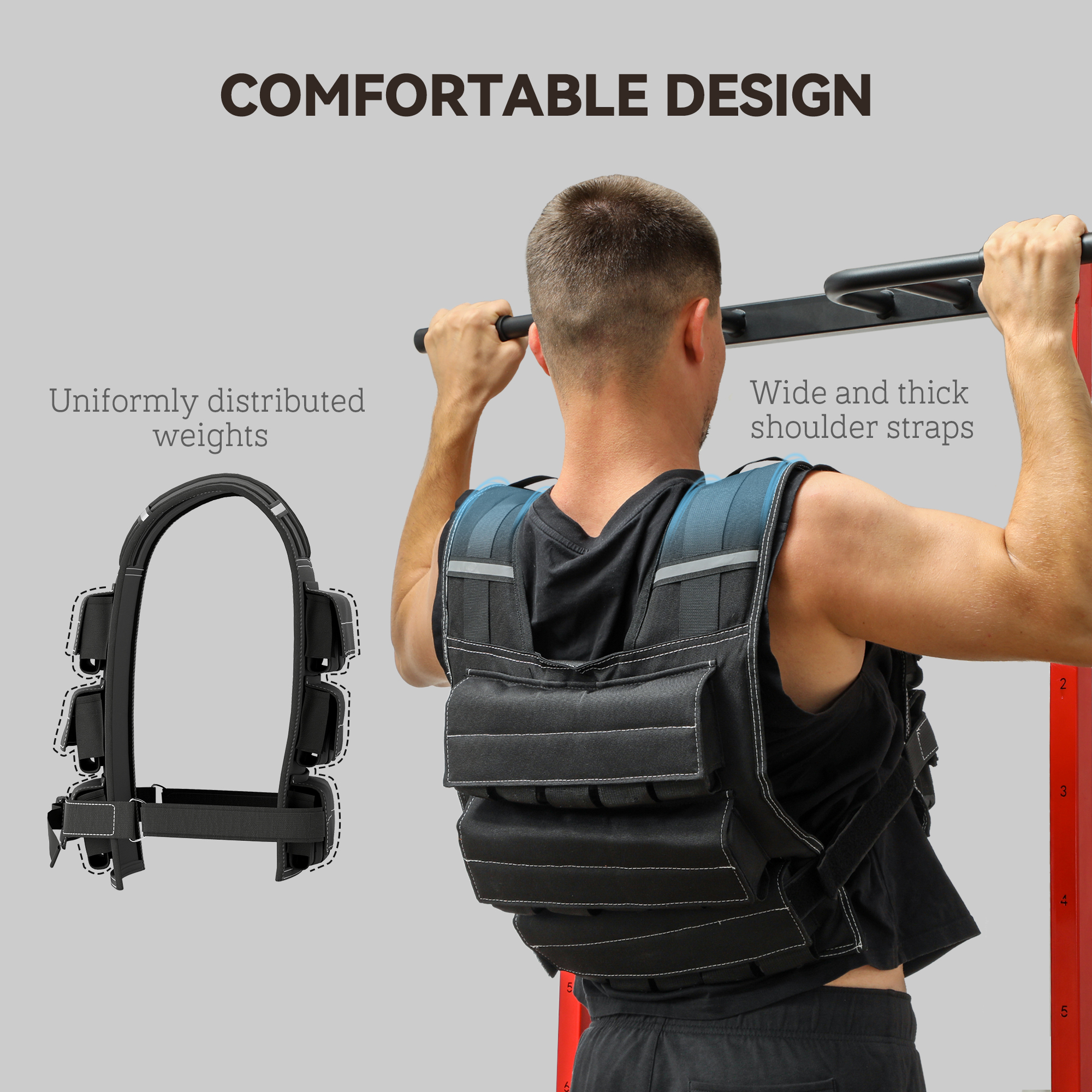 15KG Adjustable Weighted Vest,Running Weight Vest,with 30