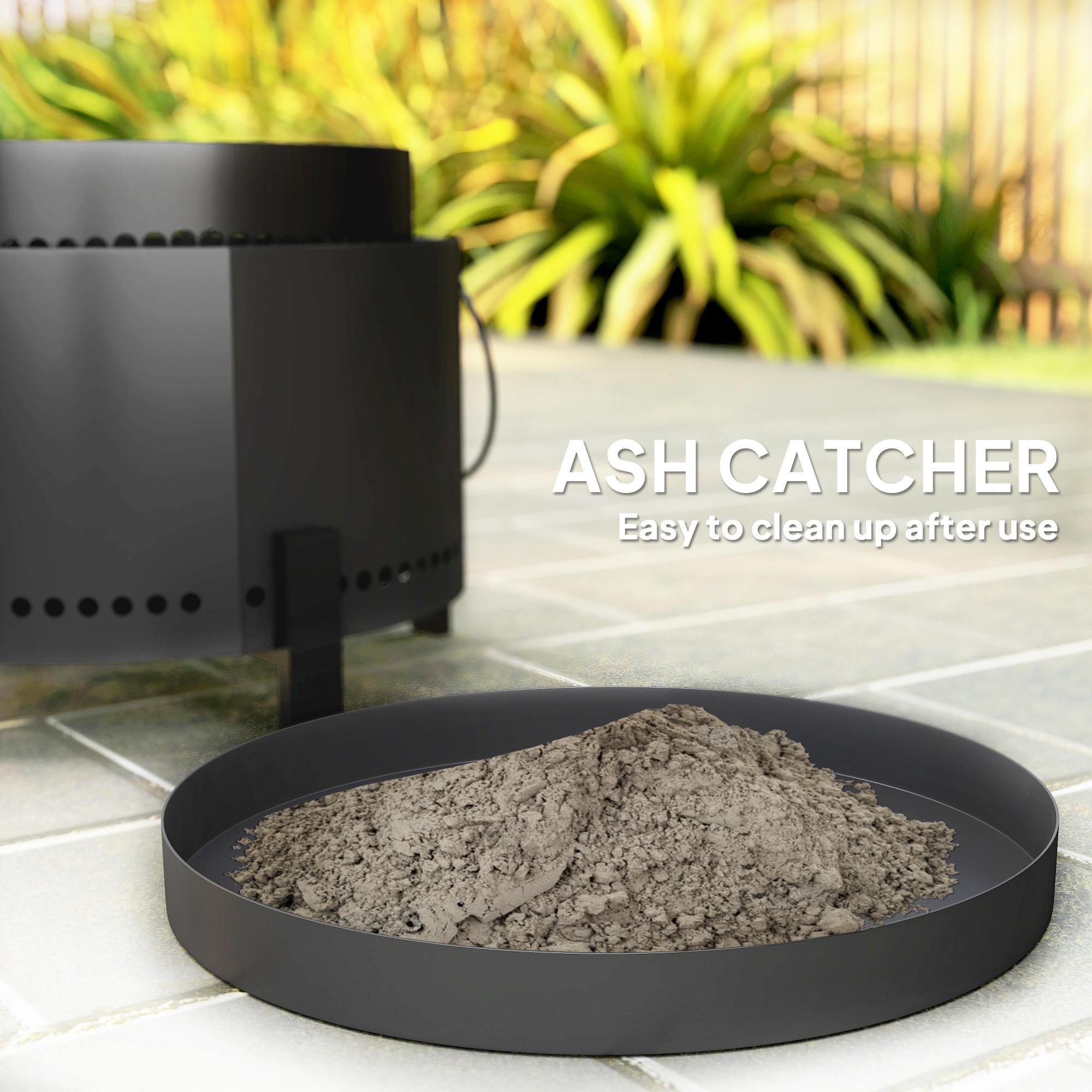 Smokeless Fire Pit With Ash Catcher,37cm Portable Wood Burning Firepit Poker — image 5