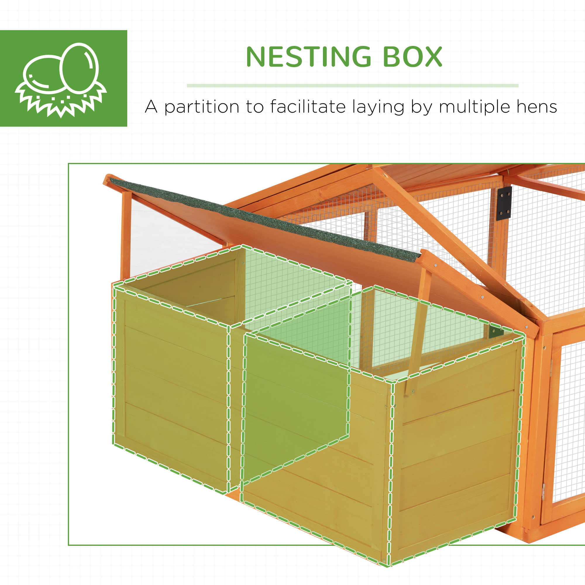 Wooden Chicken Coop With Nesting Box,Openable Roof,for 4-8 Chickens — image 4