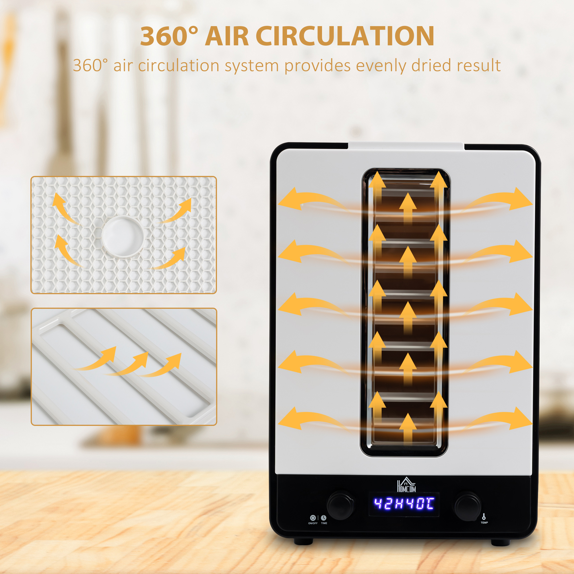 11-Tray Food Dehydrator,40-70â Temperature And Timer