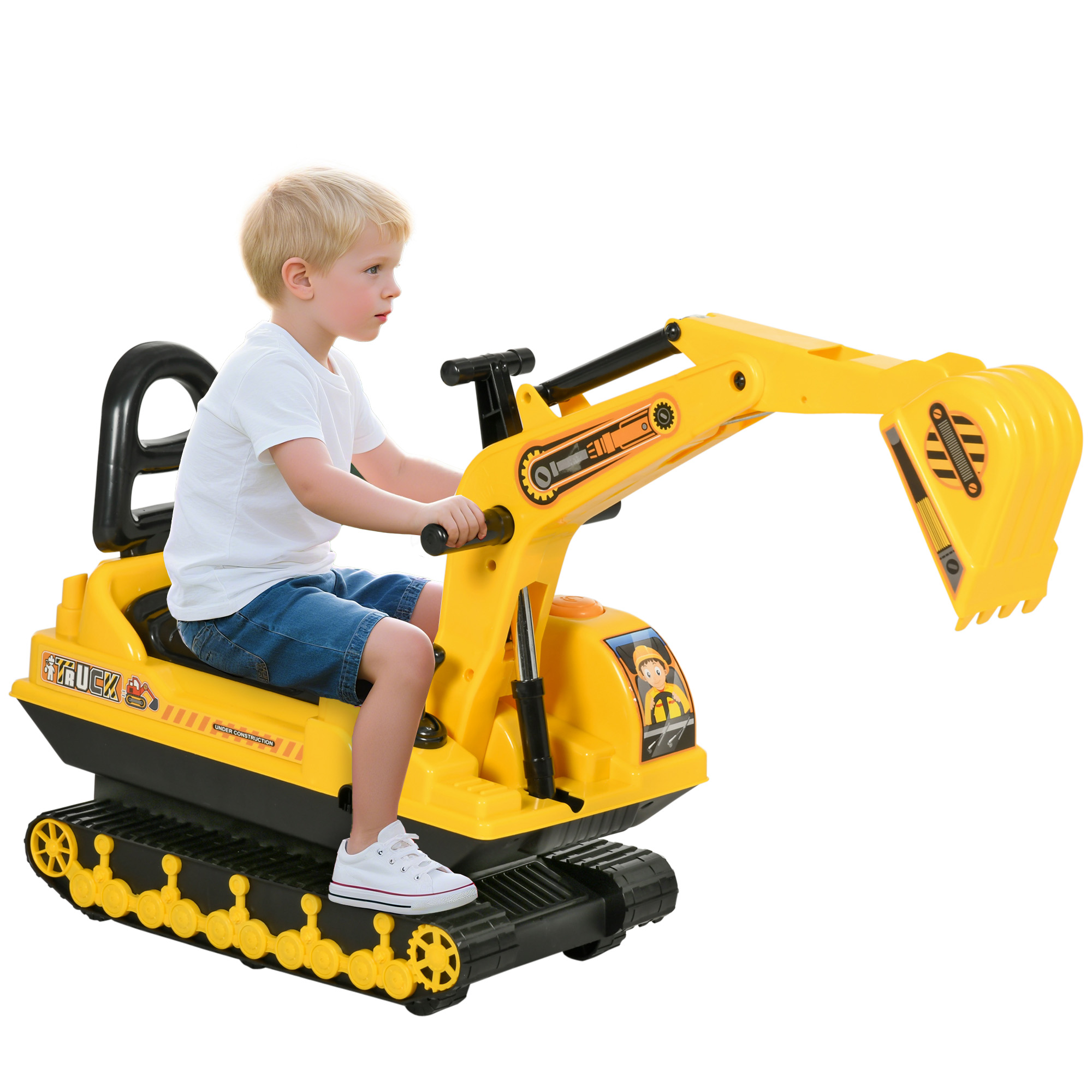 Ride On Excavator Toy Tractors Digger Movable Walker Construction Truck 18-48 — image 5