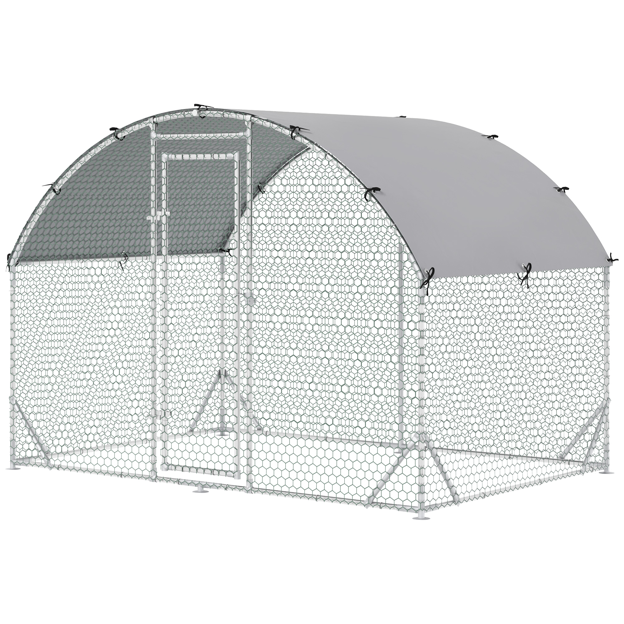 Walk In Chicken Run Galvanised Chicken Coop Hen Poultry House Cage Pet Playpen Garden With Water-Resist Cover,2.8 X 1.9 X 2m detail photo 11