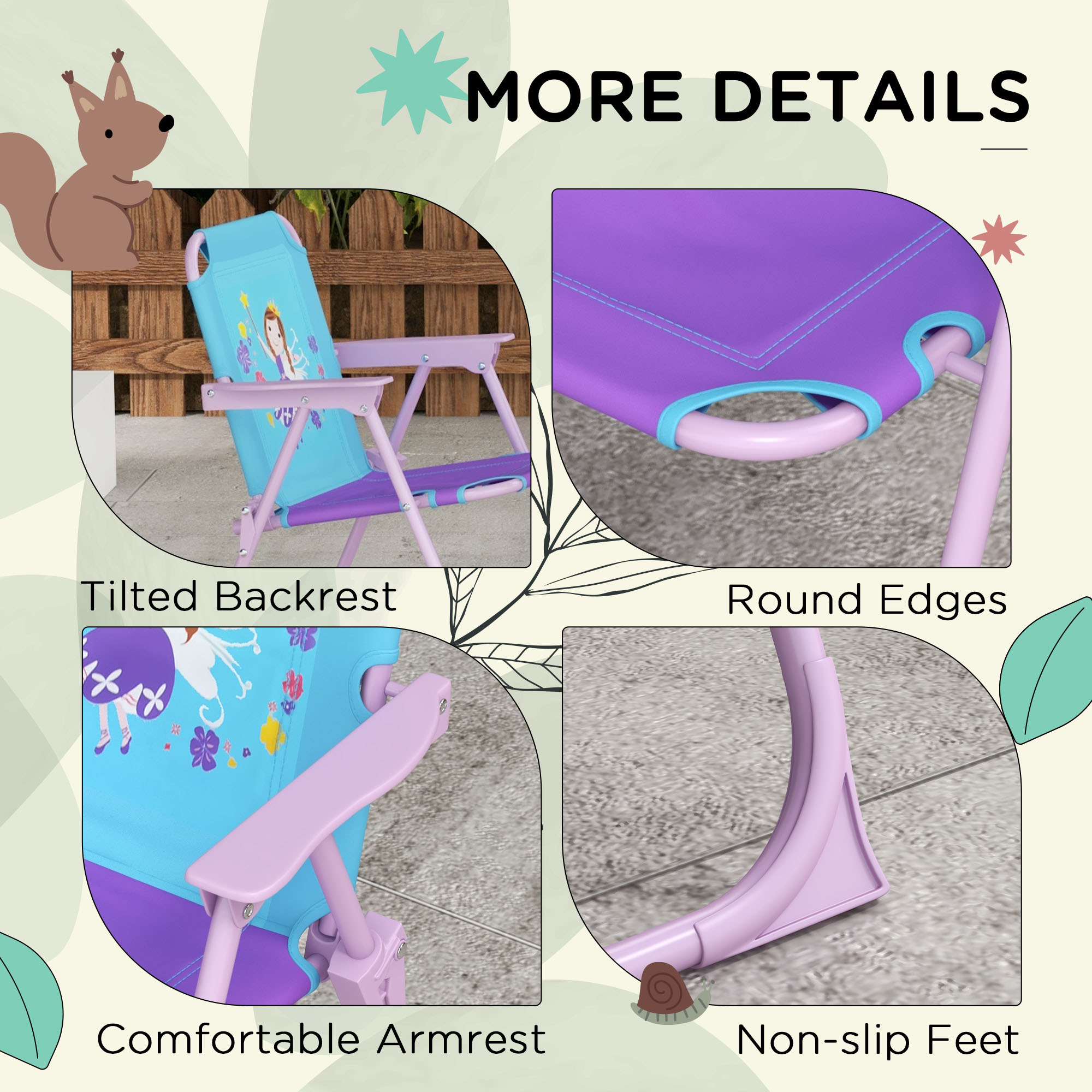 Kids Picnic Table And Chair Set,Fairy Themed Outdoor Garden Furniture W — image 3