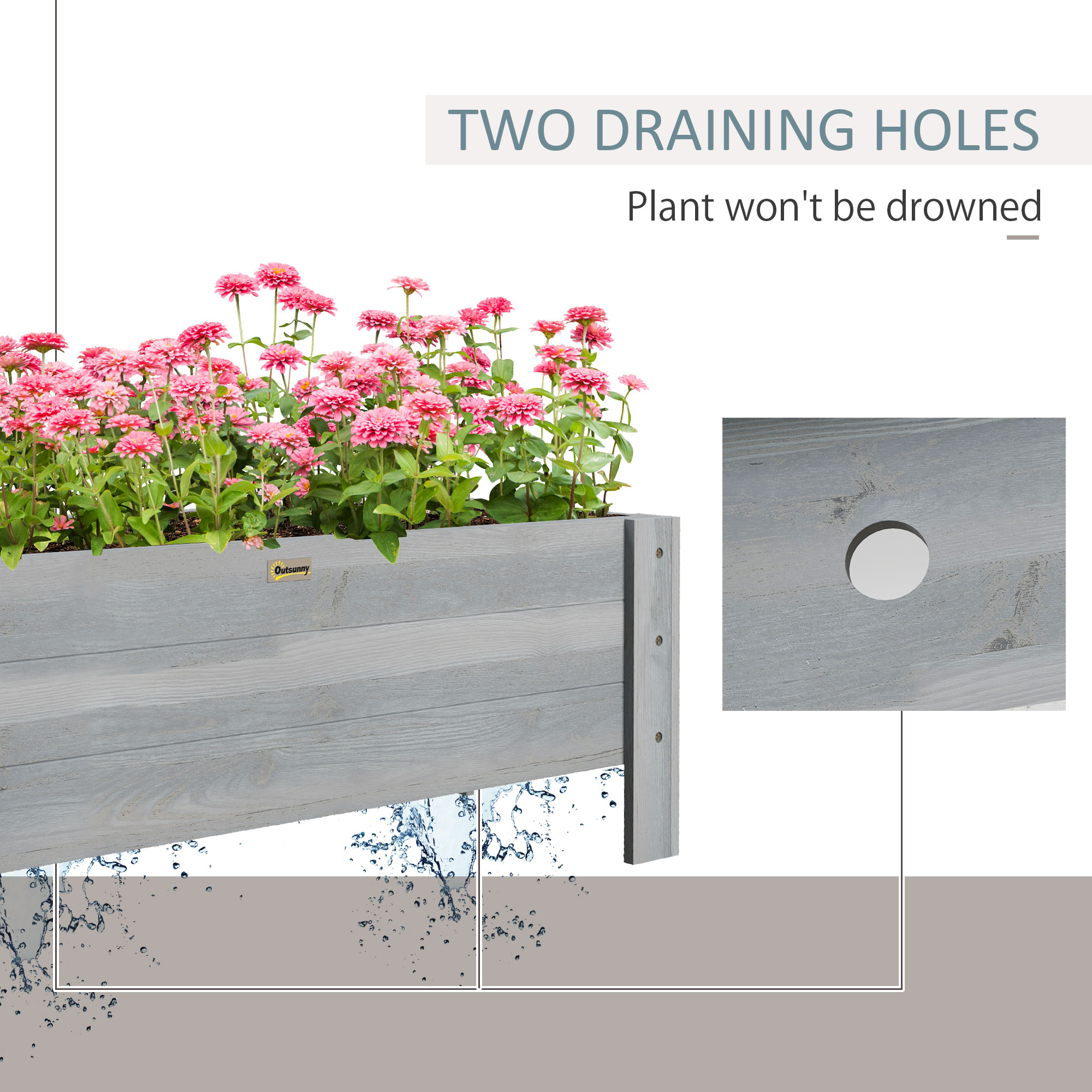 58L Garden Raised Bed Planter Grow Containers For Outdoor Patio Plant Flower — image 2