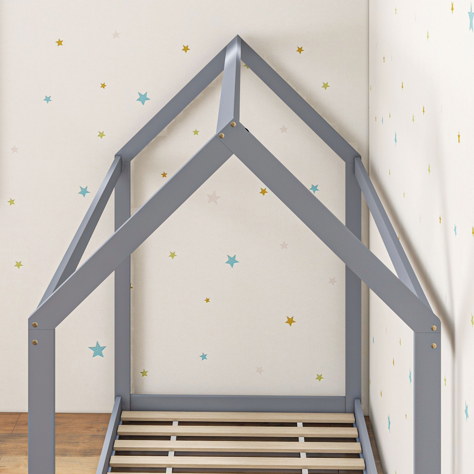 Single Bed Frame,House Scandinavian Style Wooden Frame For 90W X 190Dcm — image 5