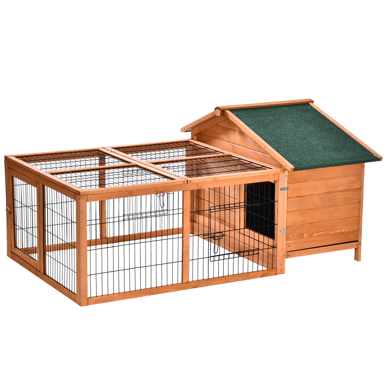 Wooden Rabbit Hutch Outdoor,Guinea Pig Hutch,Detachable Pet House Animal Cage — image 4