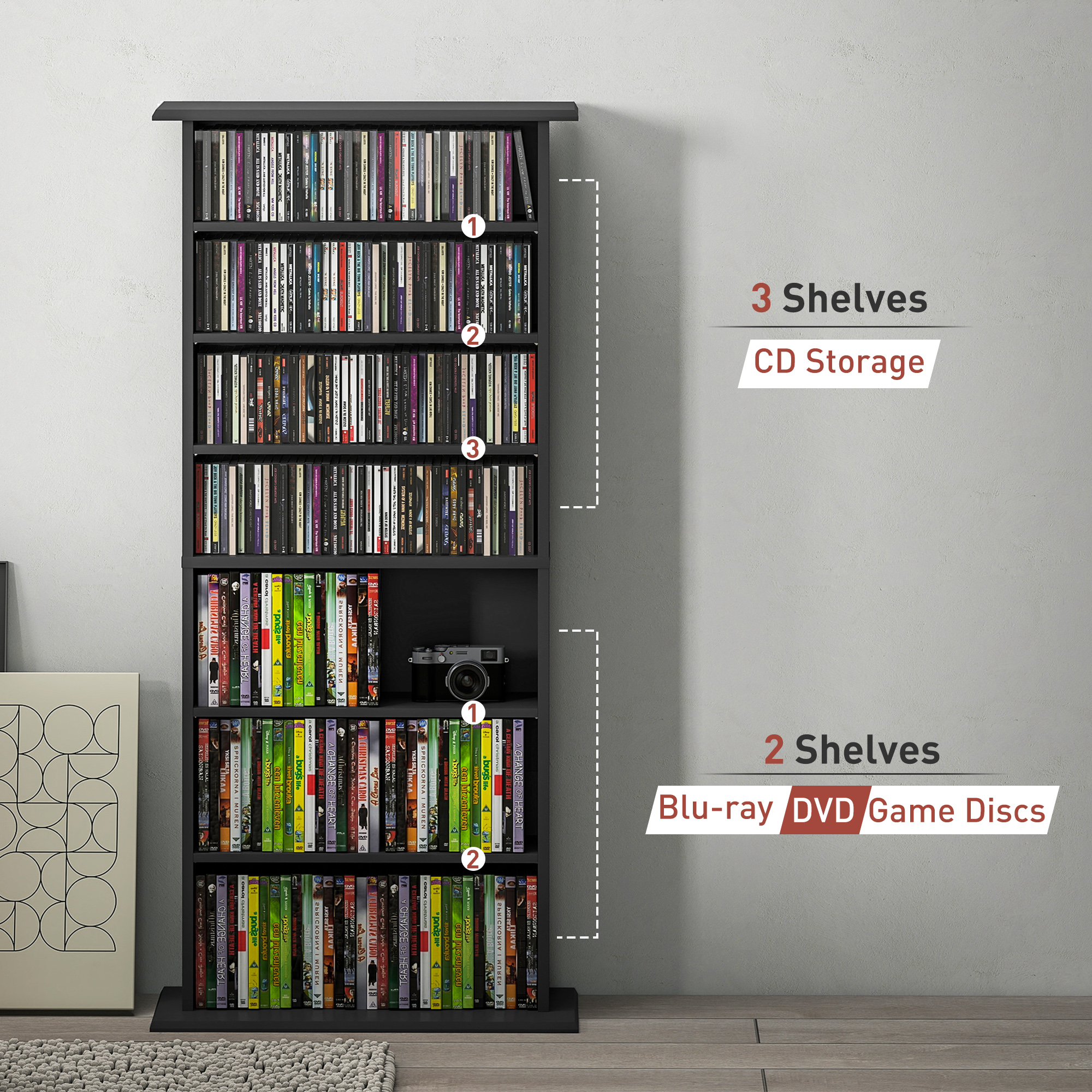 360 CD Storage Unit-Black
