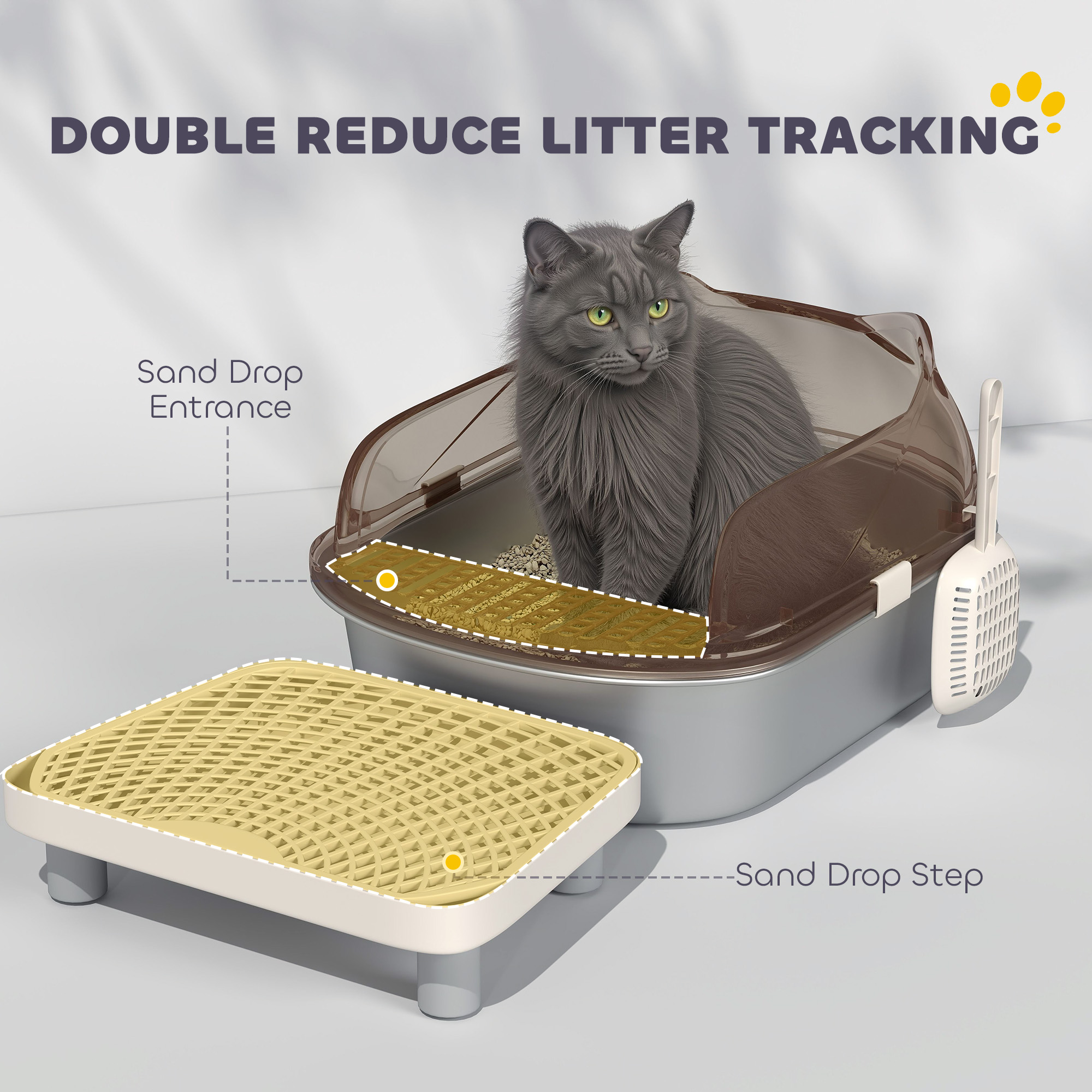 Stainless Steel Litter Box With Lid,High Wall Sided