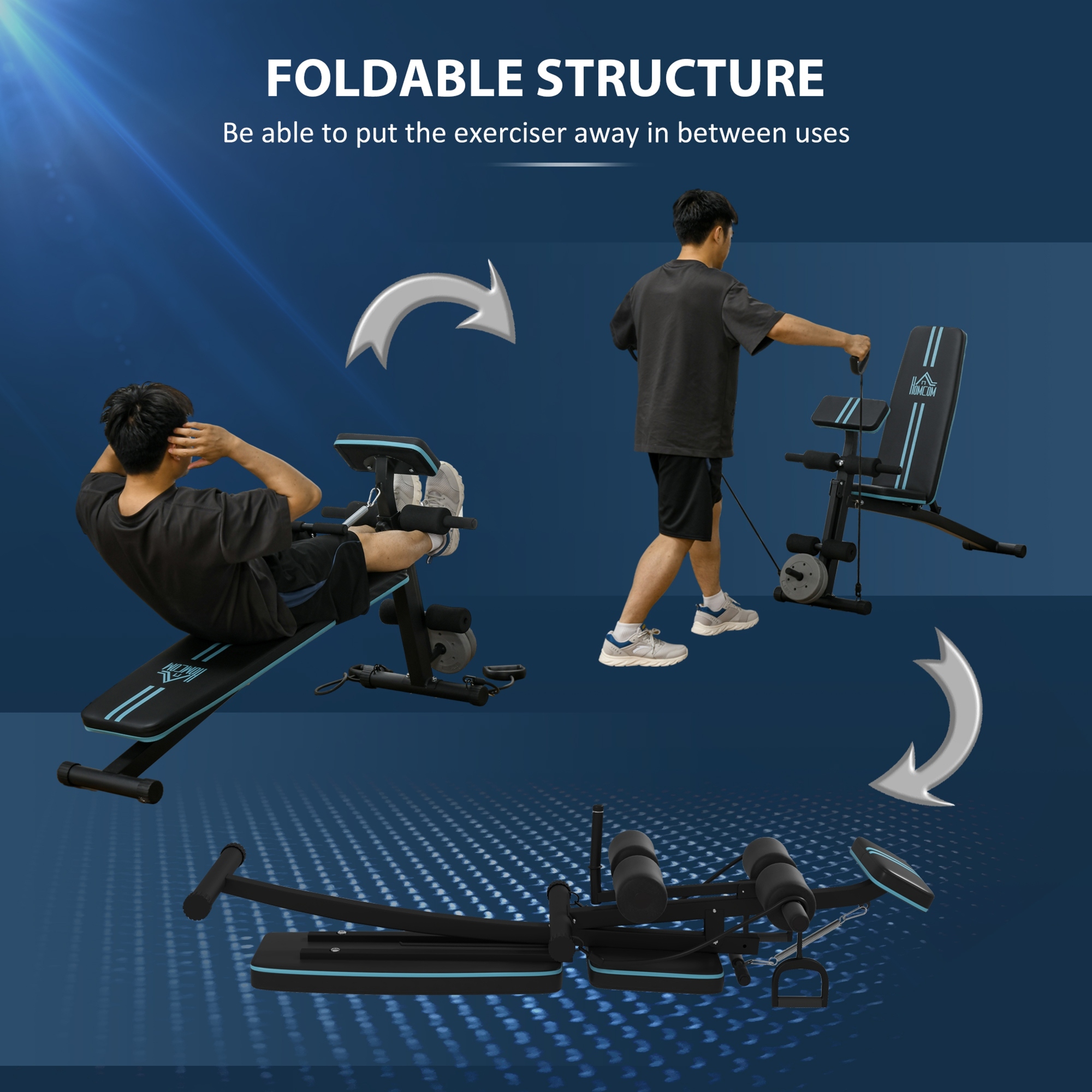 Foldable Weight Bench,Adjustable Strength Training Sit Up Ab — image 2