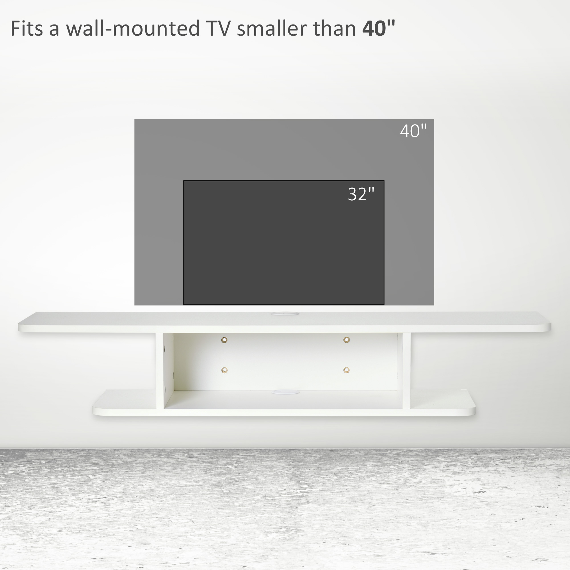 Floating TV Unit Stand For TVs Up To 40",Wall Mounted Media Console — image 3