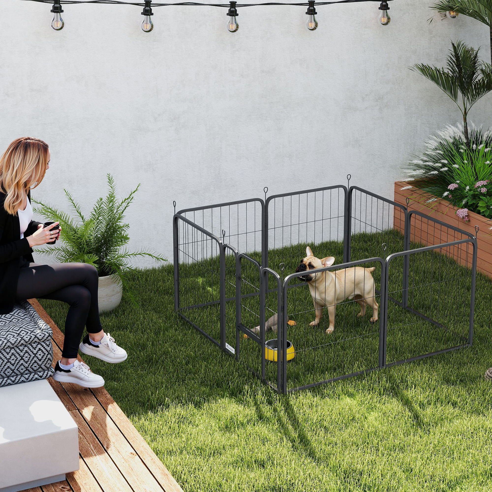 Eight-Panel Dog Playpen With Door,for Large Dogs,Indoors,Outdoors,60cm — image 4