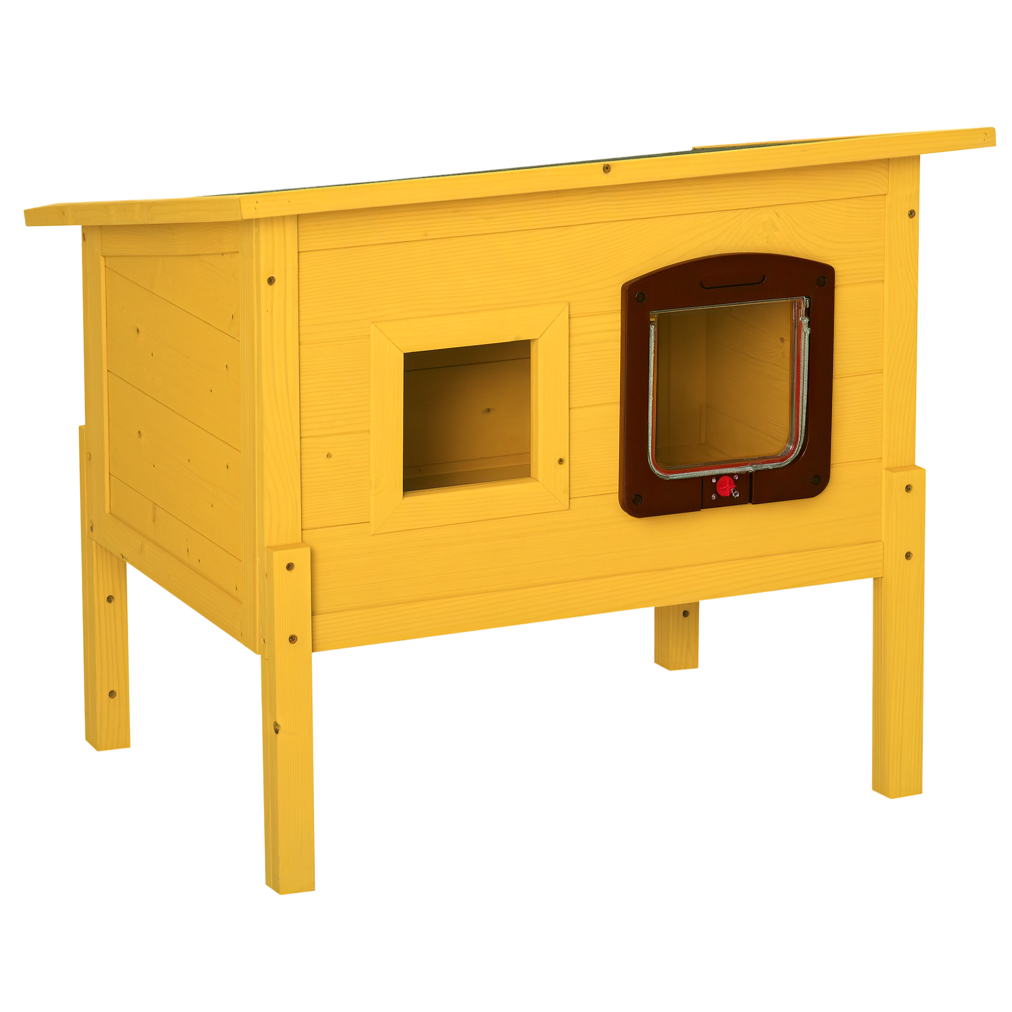 Garden Wooden Cat House Hide Cage Outdoor Pet Play Home Waterproof Roof Kitty — image 5