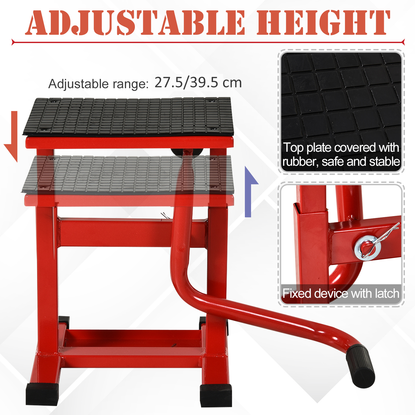 Steel Motorbike Jack Lift,27.5 / 39.5 H Cm-Red — image 2