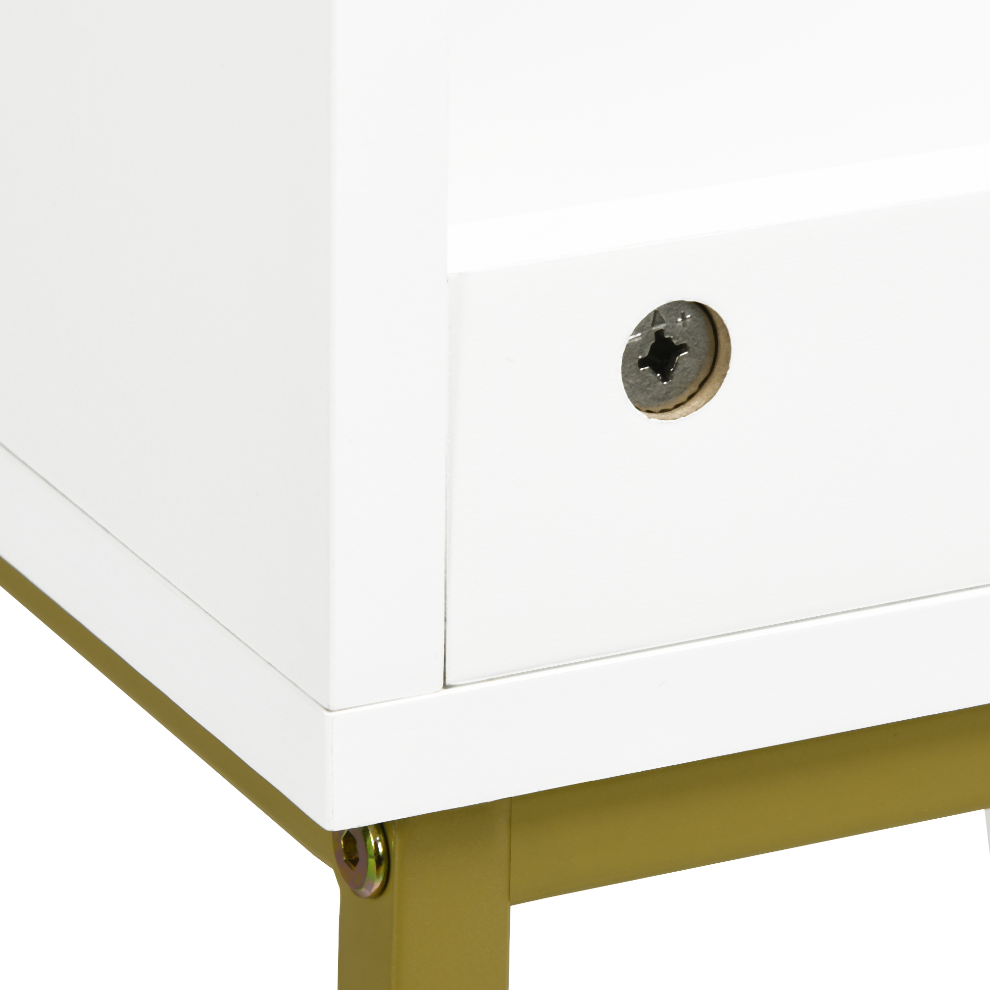 Bathroom Mirror Cabinet Under Sink Storage Basin Cupboard With 2 Doors And Gold — image 2
