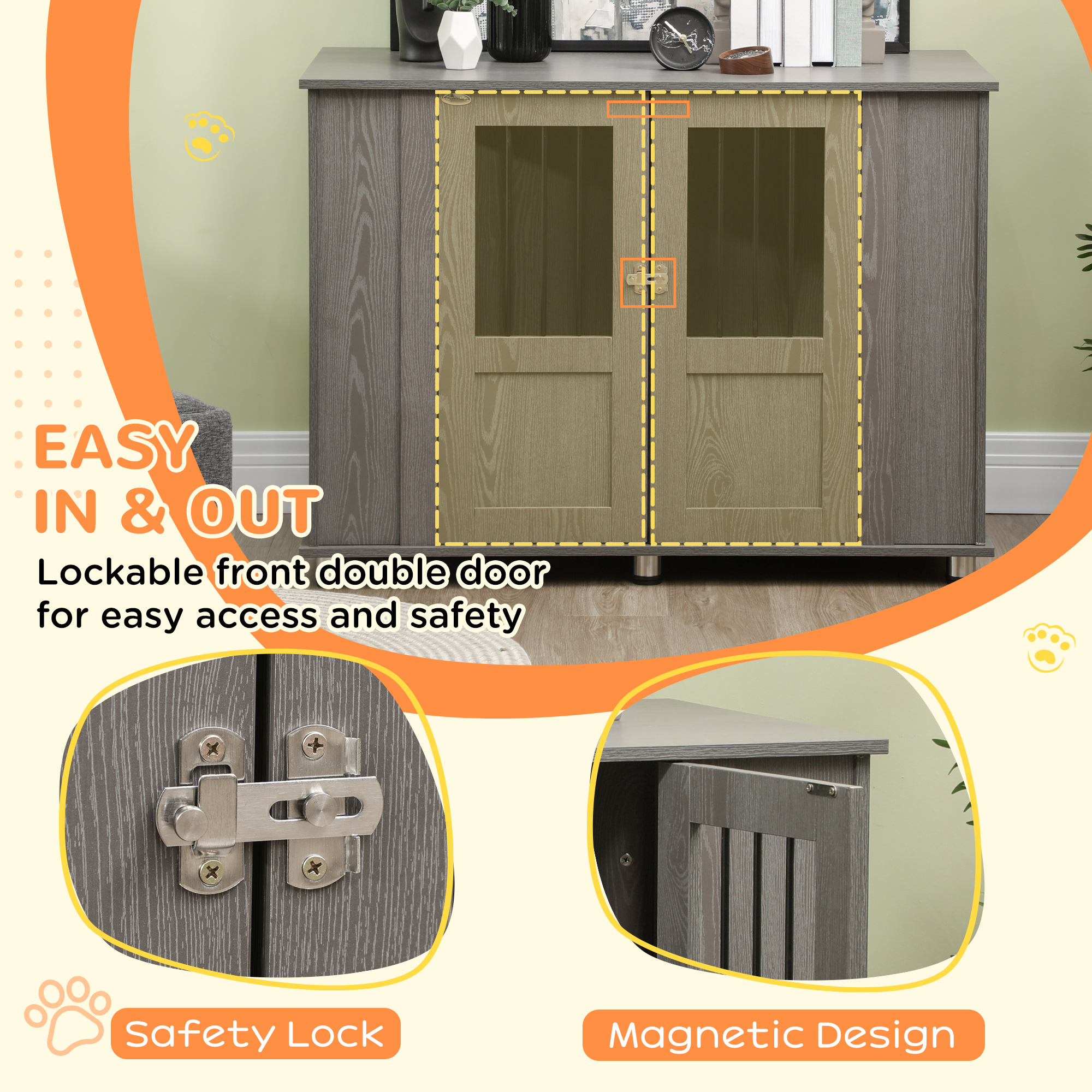 Dog Crate Table For Medium And Large Dogs With Magnetic Door Indoor Use,114 X — image 2