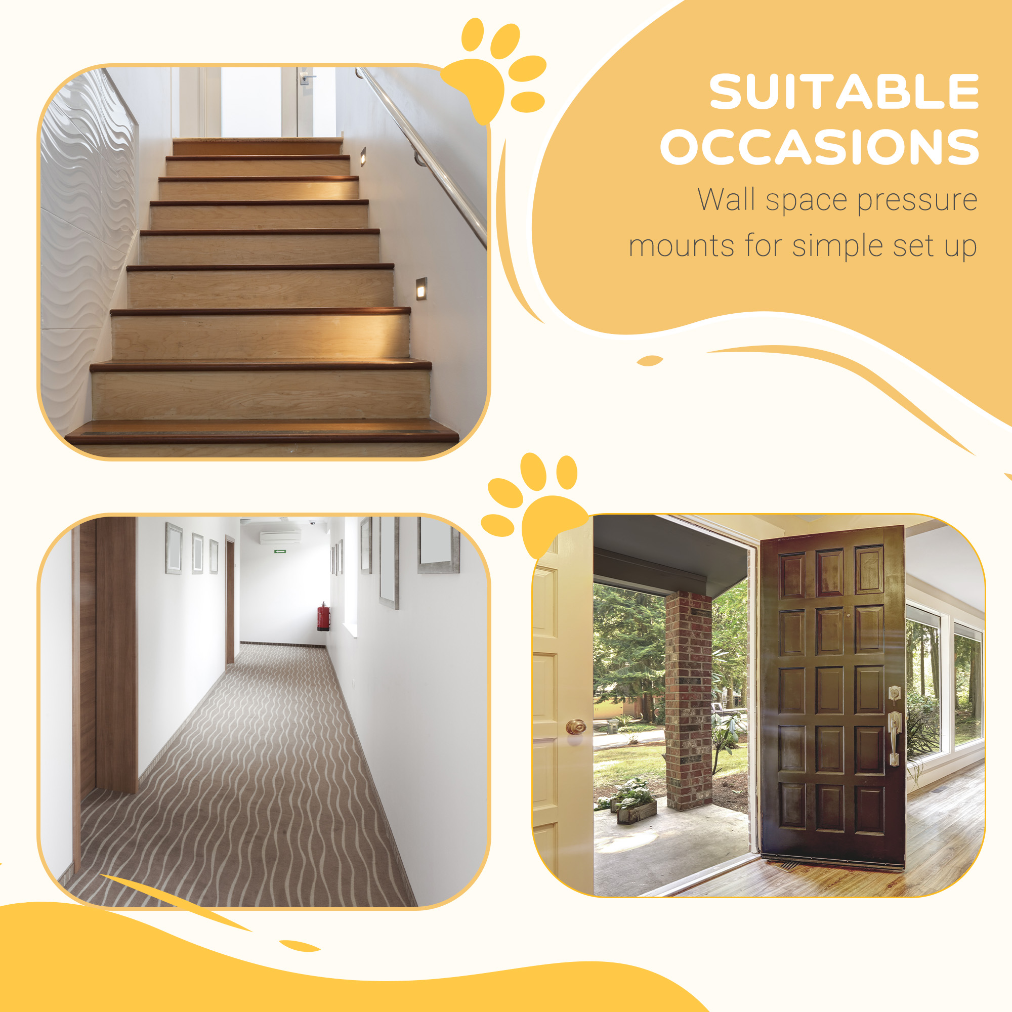 Pressure Fit Dog Stair Gate No Drilling Safety Auto Close — image 5