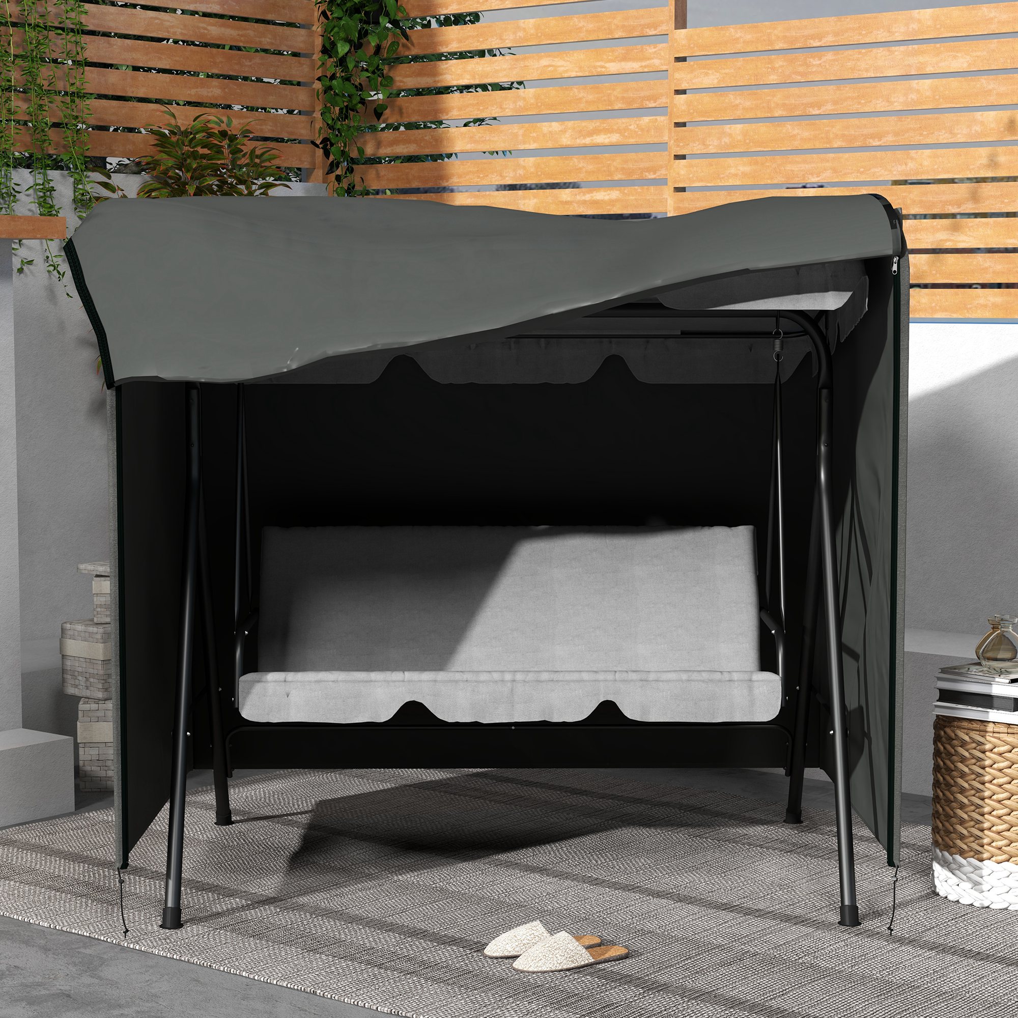 152 X 177cm Three-Seater Swing Chair Protective Cover Grey — image 4