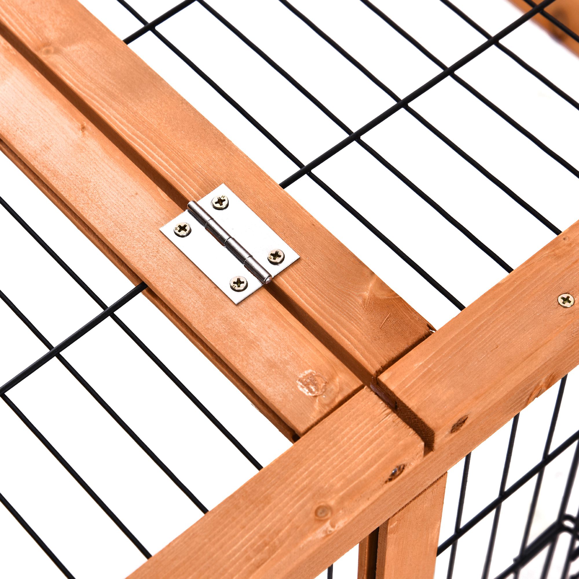 Wooden Rabbit Hutch Outdoor,Guinea Pig Hutch,Detachable Pet House Animal Cage — image 2
