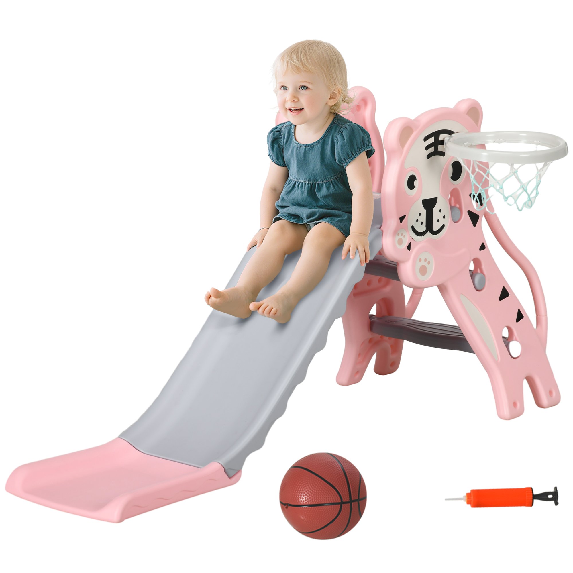 3 In 1 Baby Slide For Indoor Use With Climber,Basketball Hoop,Basketball,for — image 4