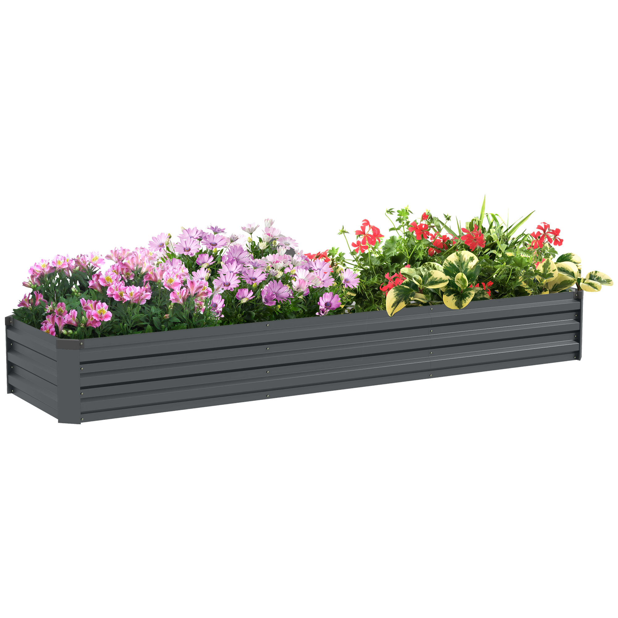 60 X 240cm Galvanised Steel Planter,with Open Bottom