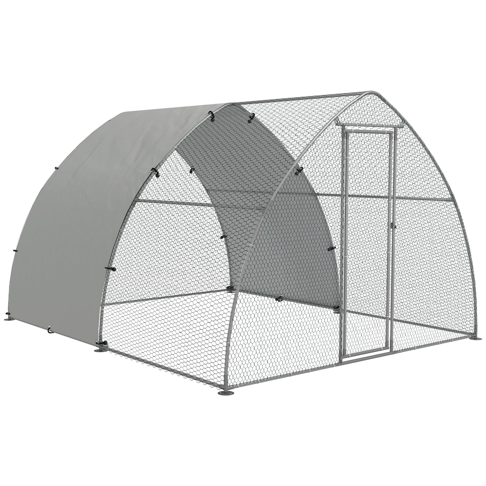Galvanised Outdoor Chicken Coop,with Cover,for 8-12 — image 5