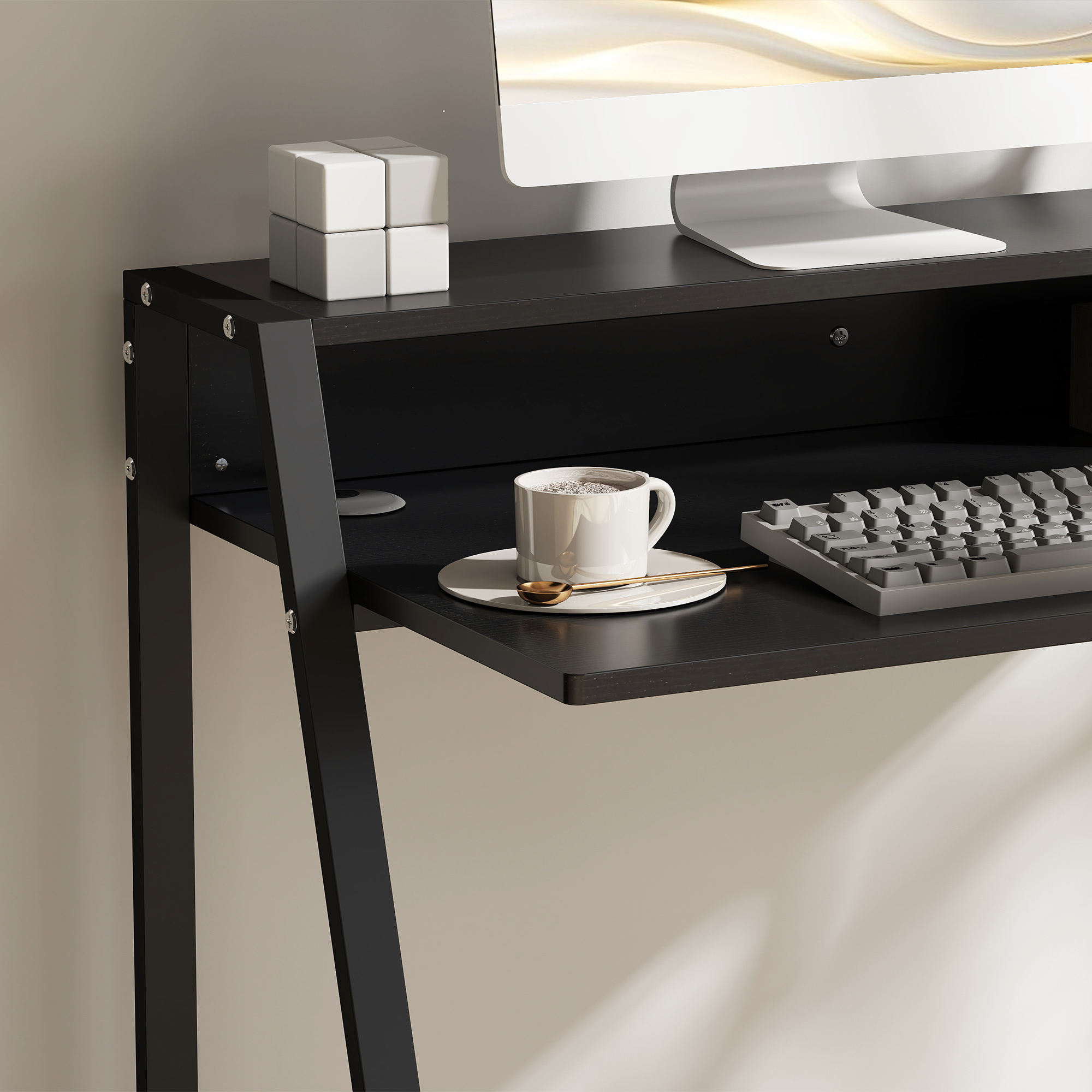 Writing Desk Computer Table Home Office PC Laptop Workstation Storage Shelf 84L