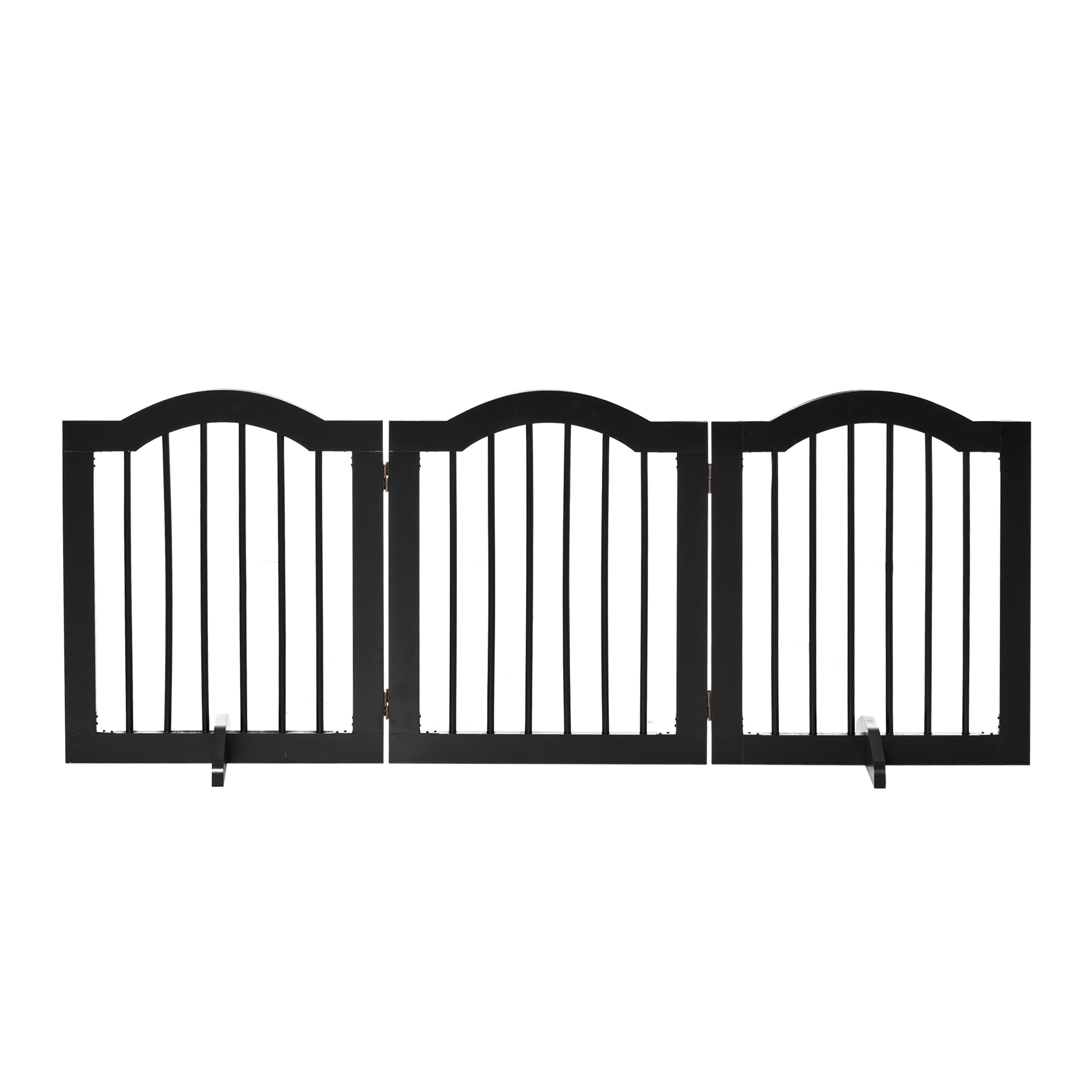 Freestanding Pet Gate Wooden Dog Gate With Support Feet Foldable Pet Fence Safety Barrier For The House Doorway Stairs Black detail photo 11