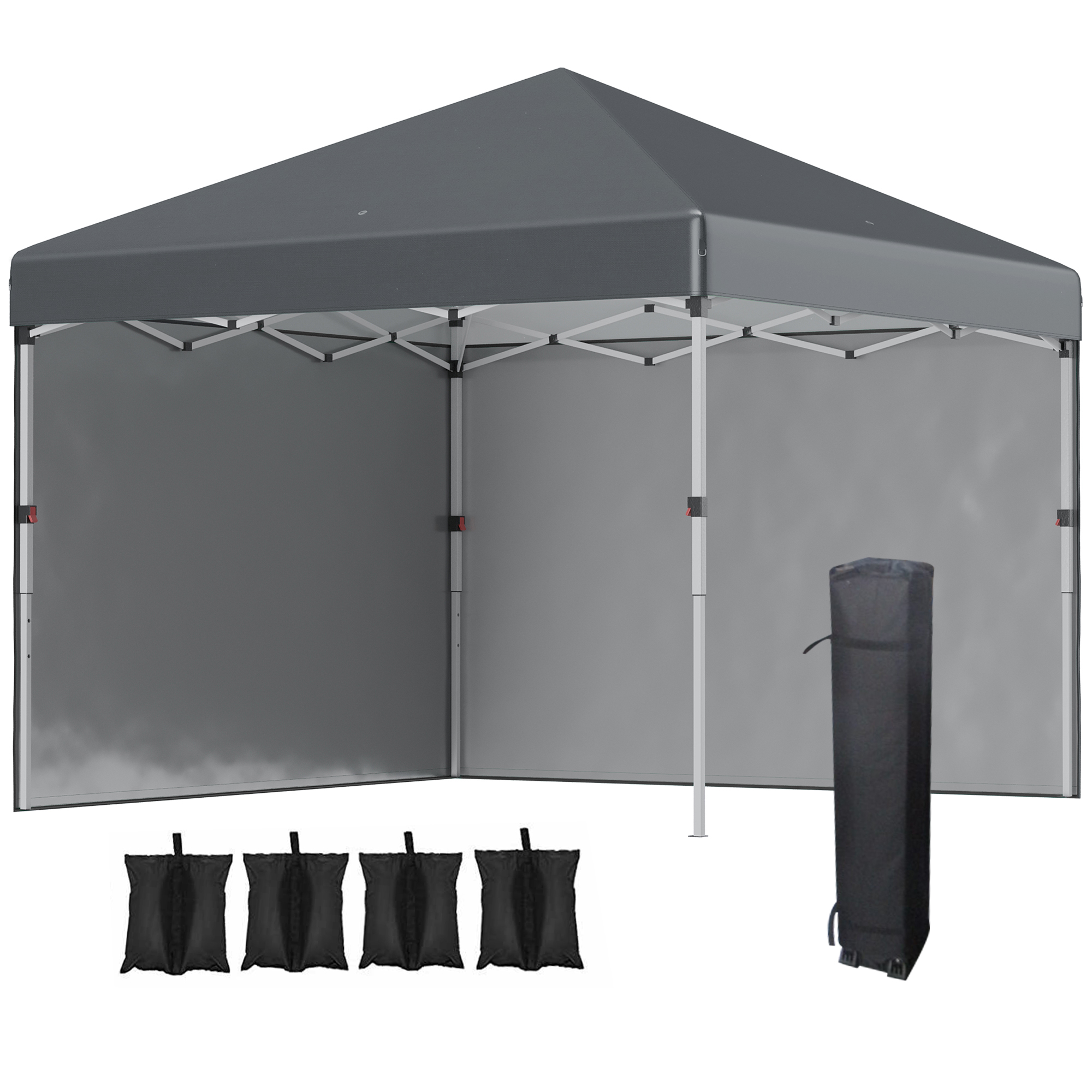 3 X 3 (M) Pop Up Gazebo,UPF 30+ With 2 Sidewalls,Leg Weight Bags And Wheeled — image 3