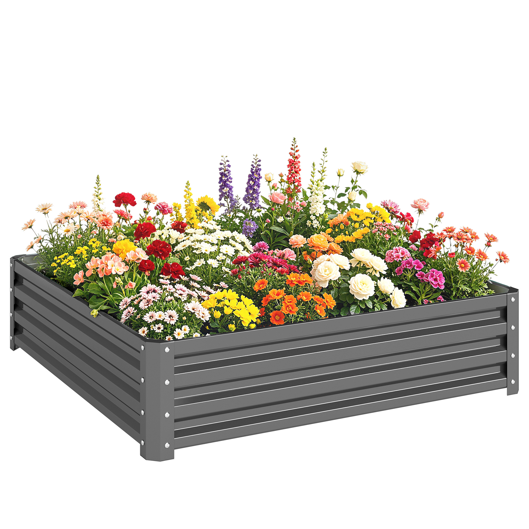 432L Square Raised Garden Bed Box Steel Frame For Vegetables,Flowers — image 3